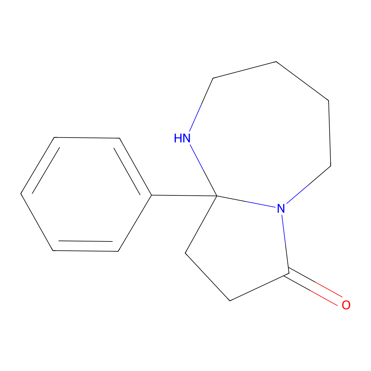 9a-phenyl-octahydro-1H-pyrrolo[1,2-a][1,3]diazepin-7-one molecular structure, CAS 6029-41-0
