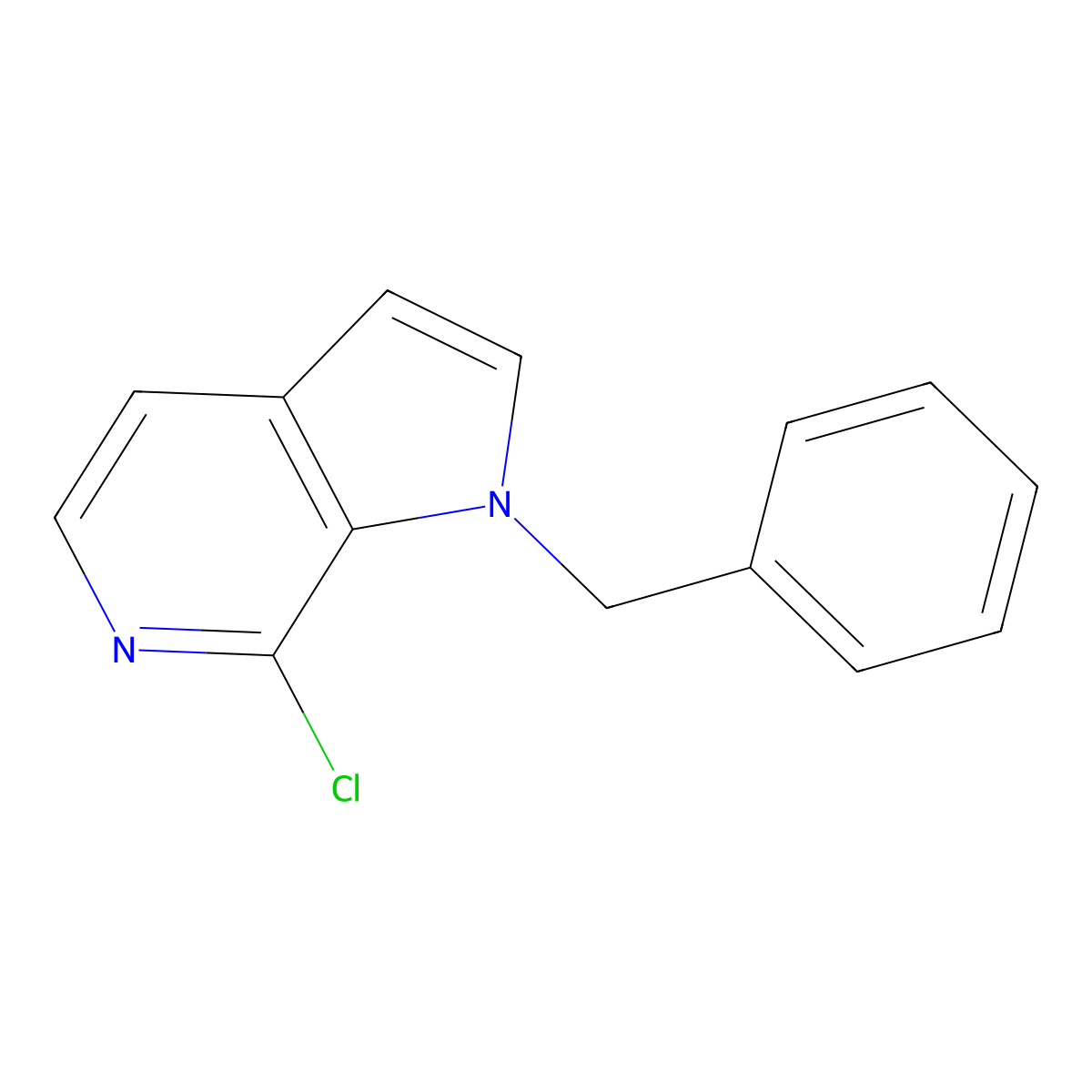 1-benzyl-7-chloro-1H-pyrrolo[2,3-c]pyridine molecular structure, CAS 60290-06-4
