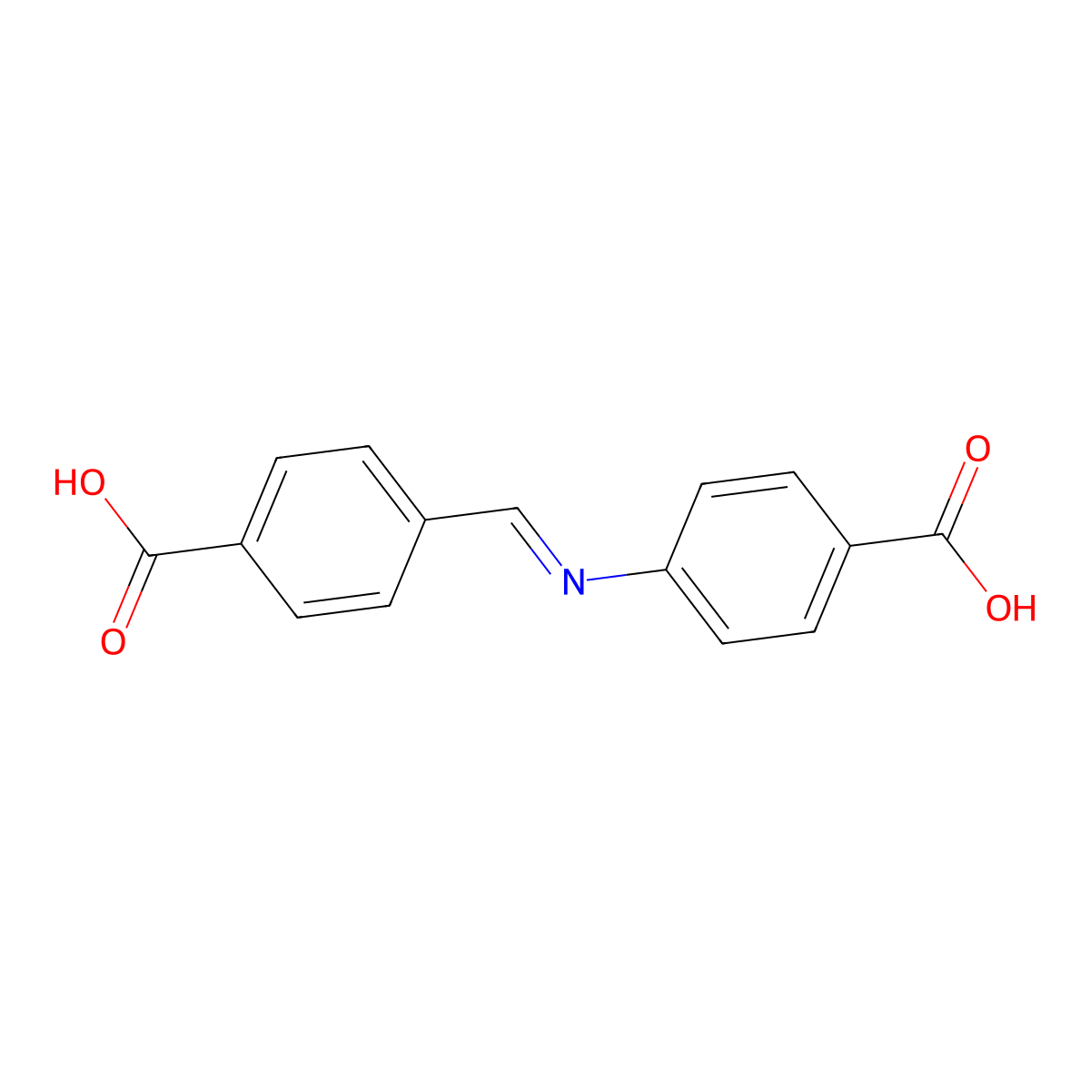 4-((4-Carboxybenzylidene)amino)benzoic acid molecular structure, CAS 60290-68-8