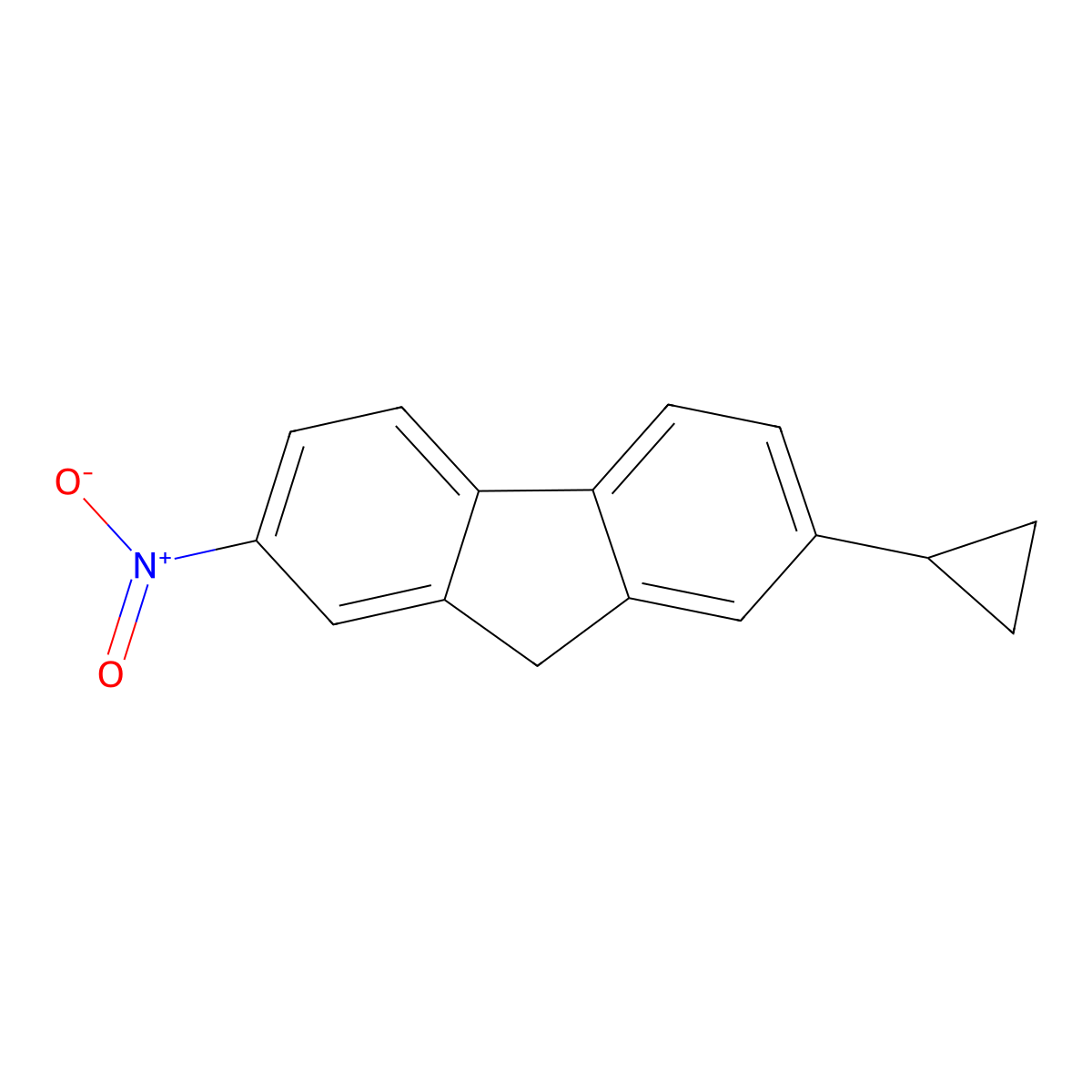 2-Cyclopropyl-7-nitro-9H-fluorene molecular structure, CAS 60294-31-7