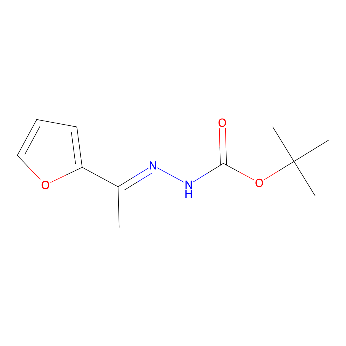 tert-butyl N-[(E)-1-(furan-2-yl)ethylideneamino]carbamate molecular structure, CAS 60295-15-0