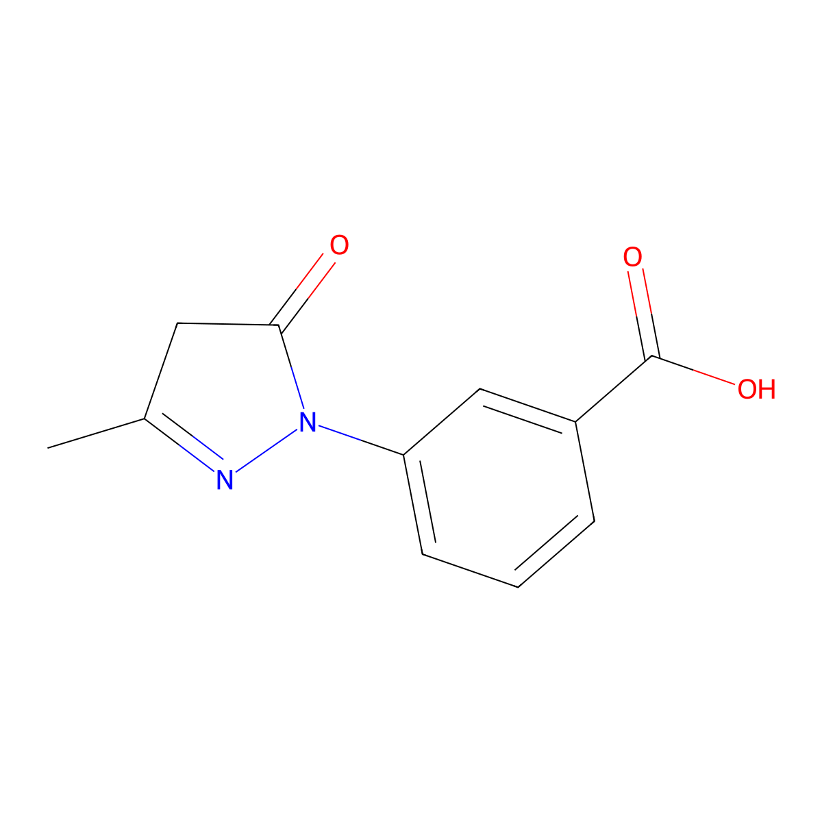3-(3-Methyl-5-oxo-4,5-dihydro-pyrazol-1-yl)-benzoic acid molecular structure, CAS 60297-63-4