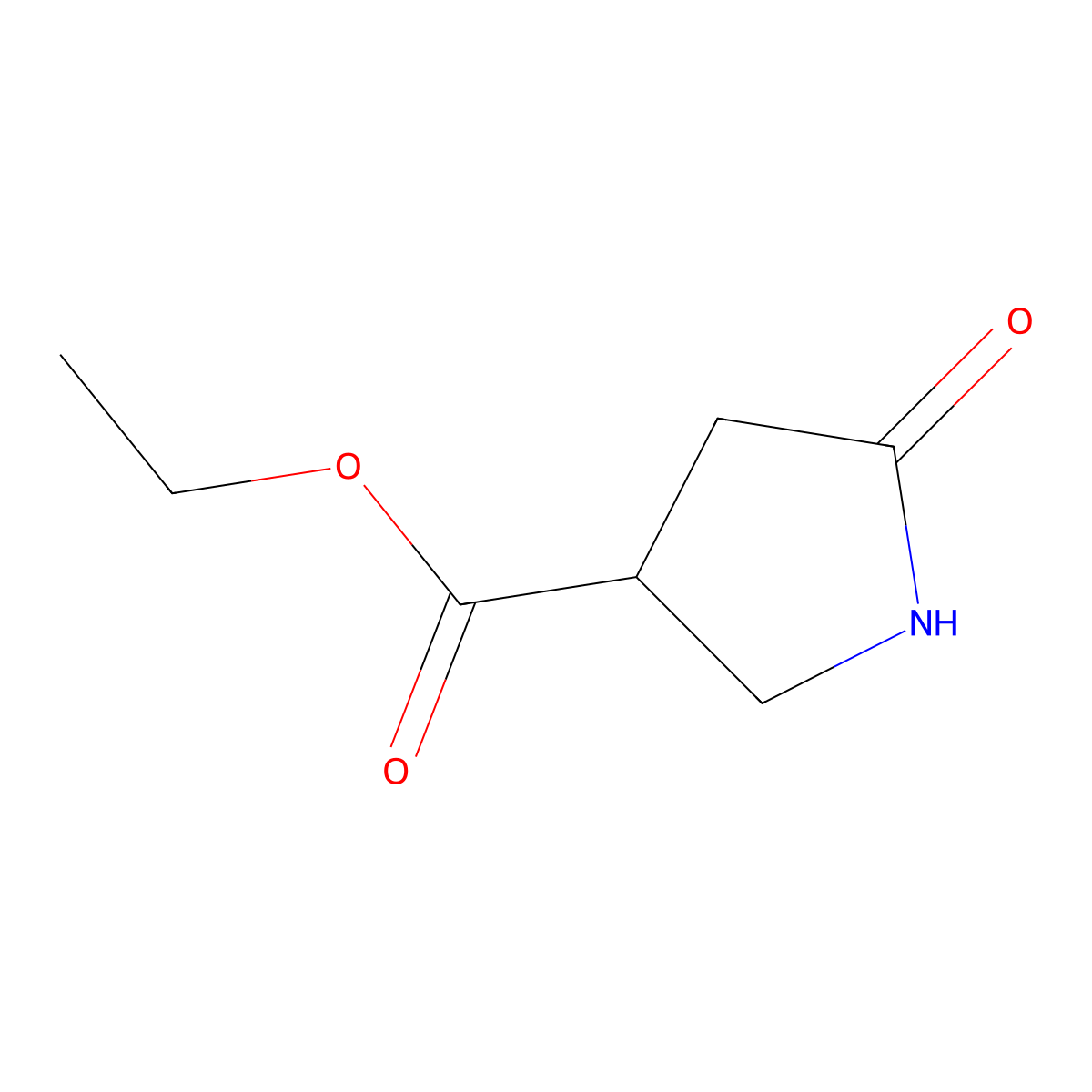 Ethyl 5-oxopyrrolidine-3-carboxylate molecular structure, CAS 60298-18-2