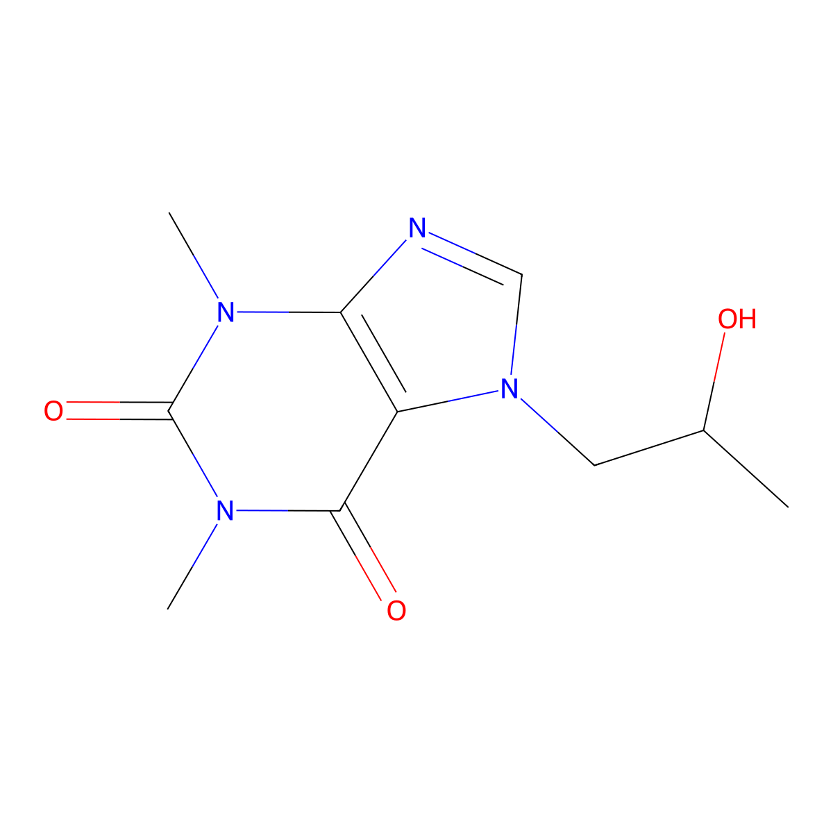 Proxyphylline molecular structure, CAS 603-00-9