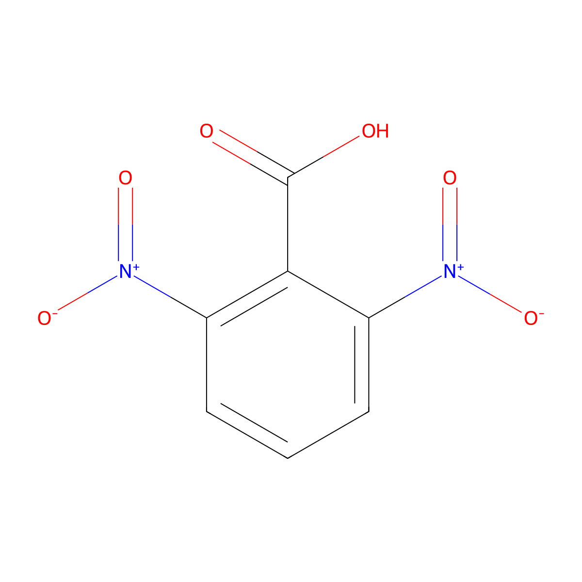 Benzoic acid, 2,6-dinitro- molecular structure, CAS 603-12-3