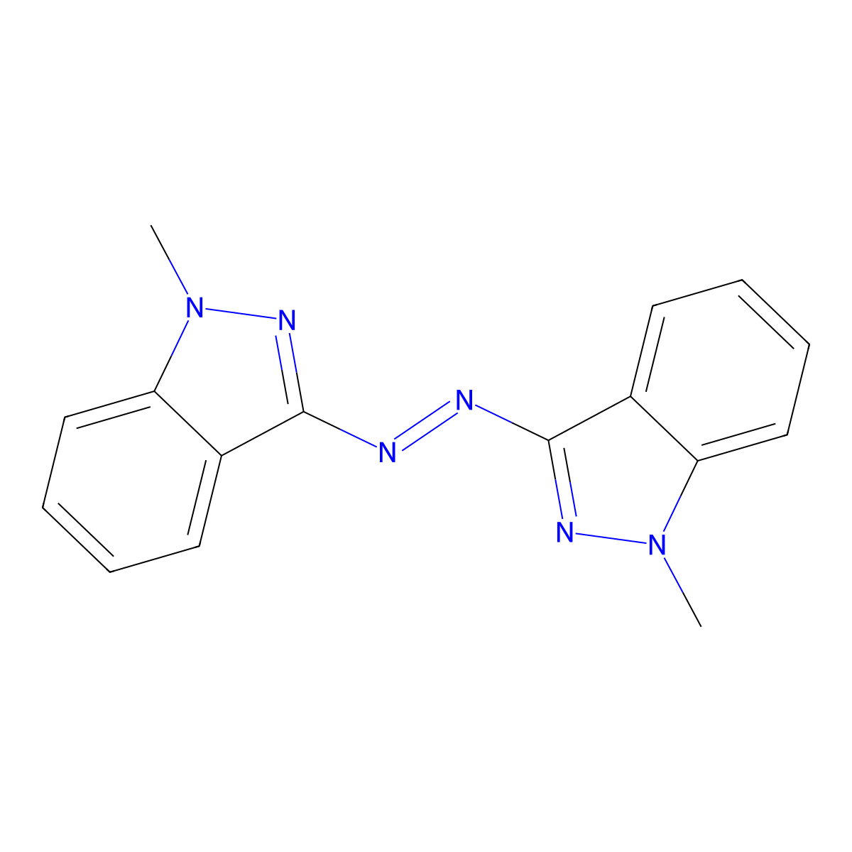 1H-Indazole, 3,3'-azobis[1-methyl- molecular structure, CAS 60301-25-9