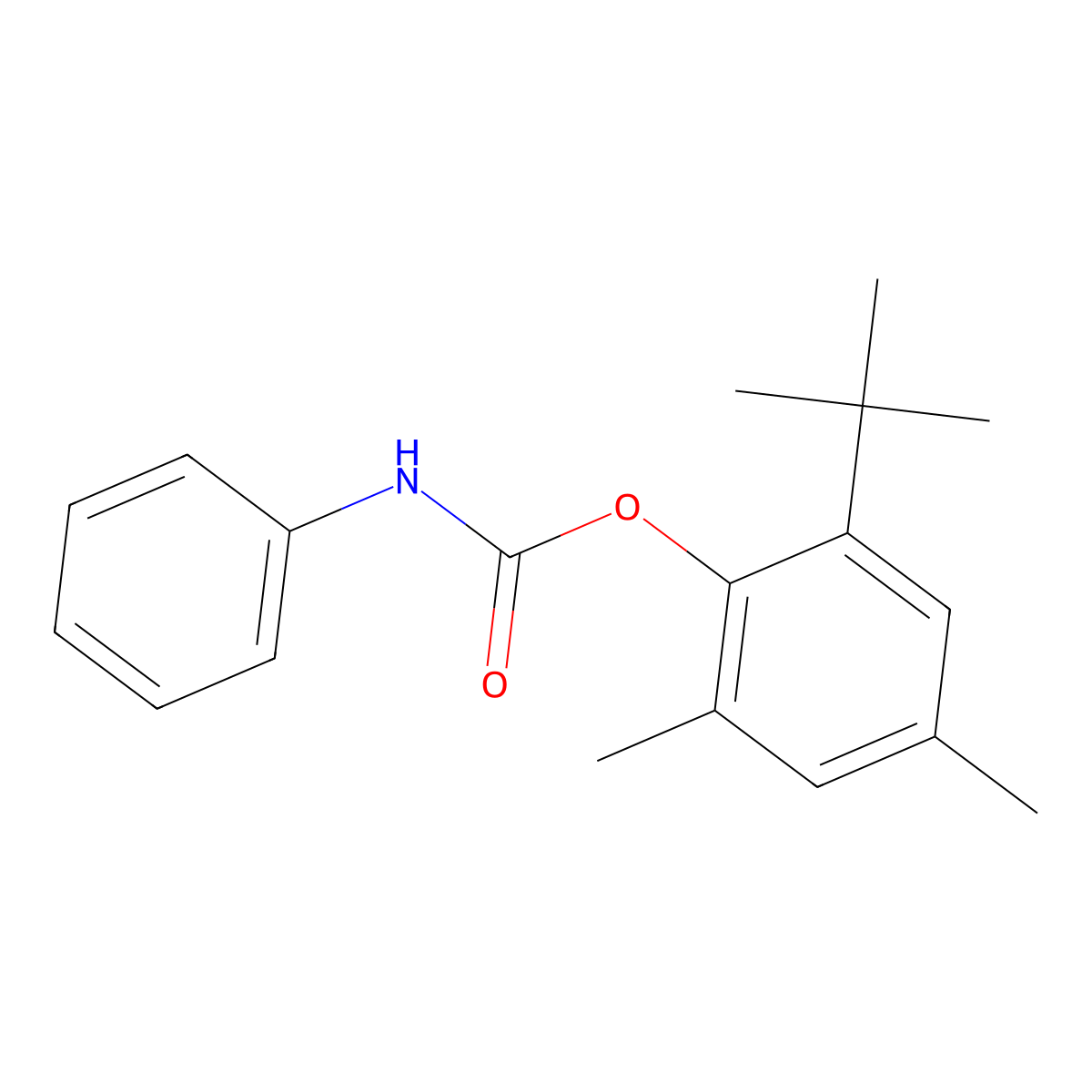 2-Tert-butyl-4,6-dimethylphenyl phenylcarbamate molecular structure, CAS 60301-94-2