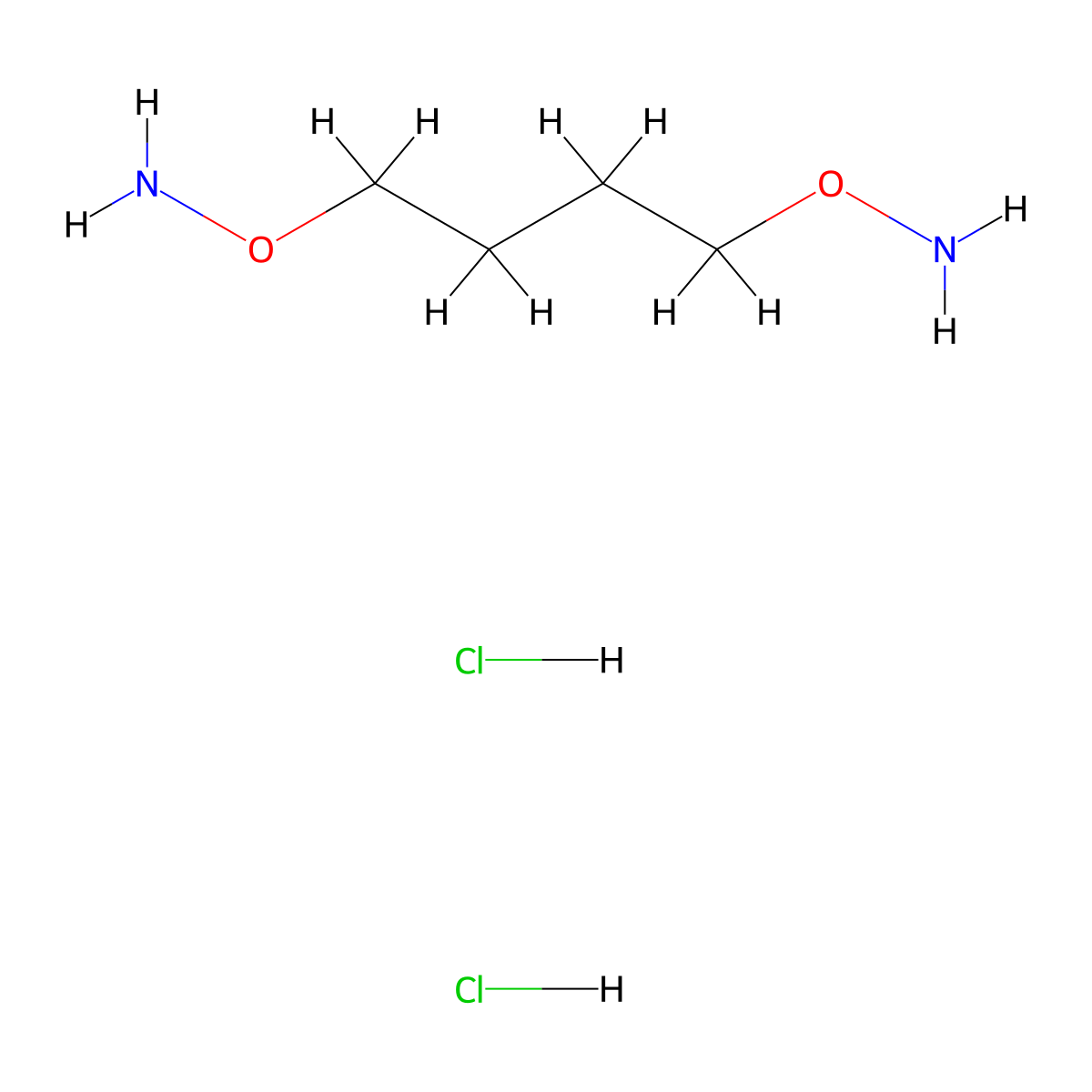 O,O'-(Butane-1,4-diyl)bis(hydroxylamine) dihydrochloride molecular structure, CAS 60302-18-3
