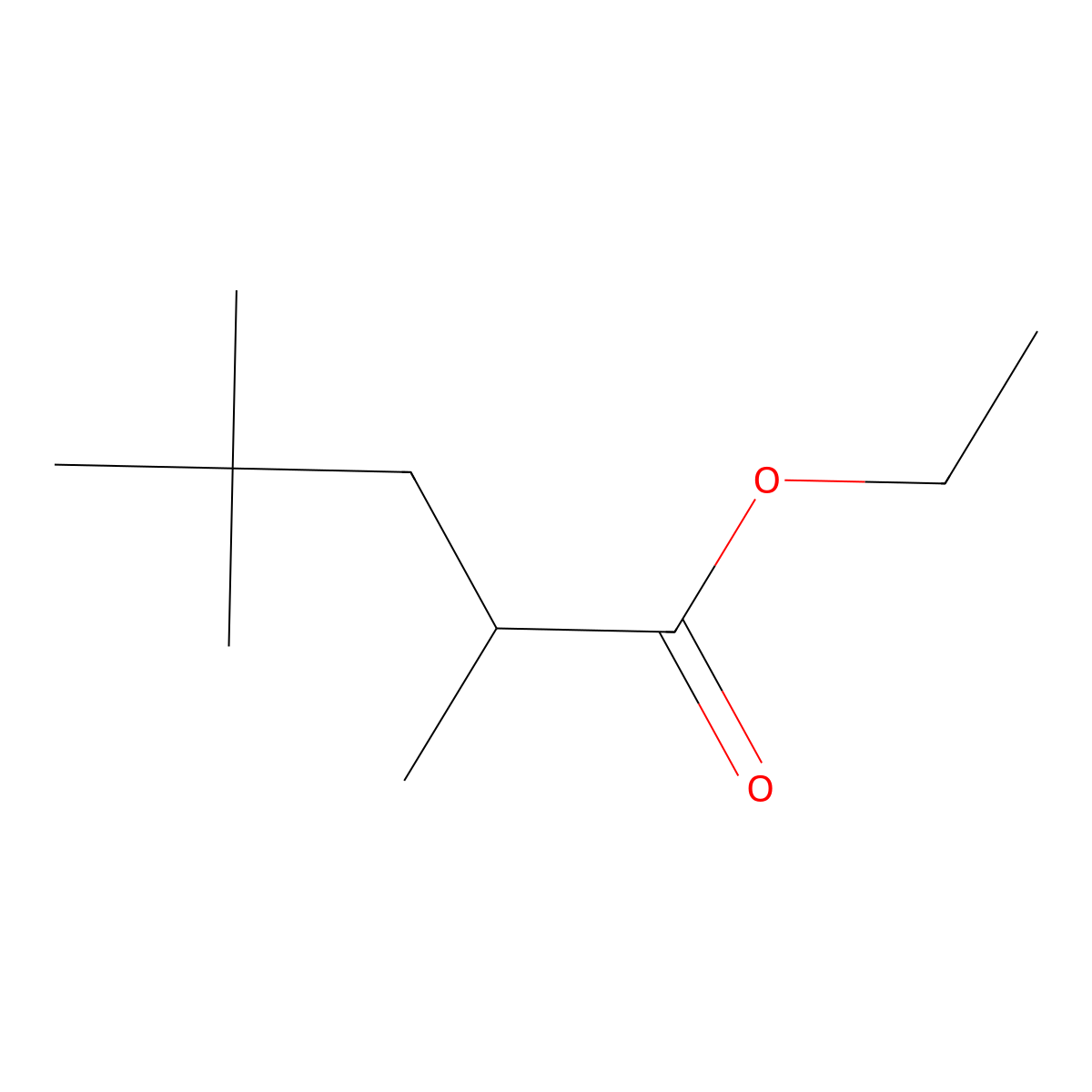 Pentanoic acid, 2,4,4-trimethyl-, ethyl ester molecular structure, CAS 60302-30-9