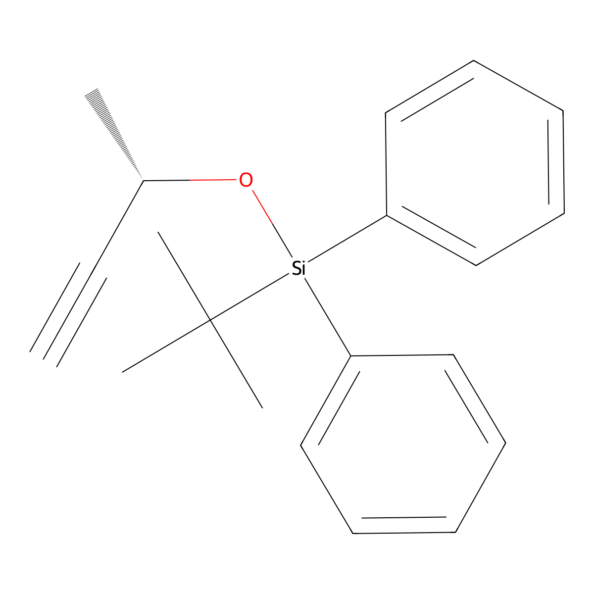 1,1'-[(1,1-Dimethylethyl)[[(1S)-1-methyl-2-propyn-1-yl]oxy]silylene]bis[benzene] molecular structure, CAS 603045-12-1