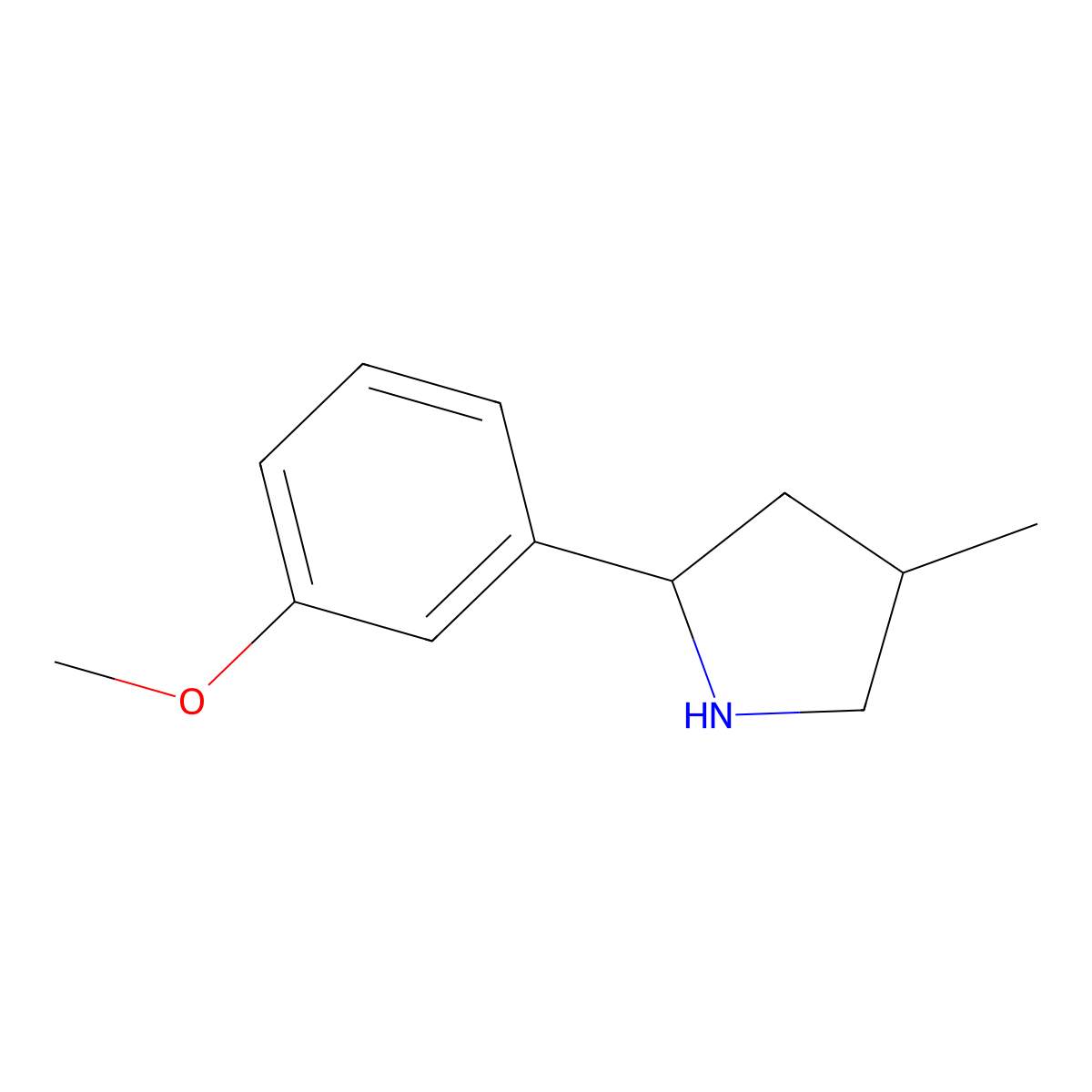 2-(3-Methoxyphenyl)-4-methylpyrrolidine molecular structure, CAS 603068-28-6