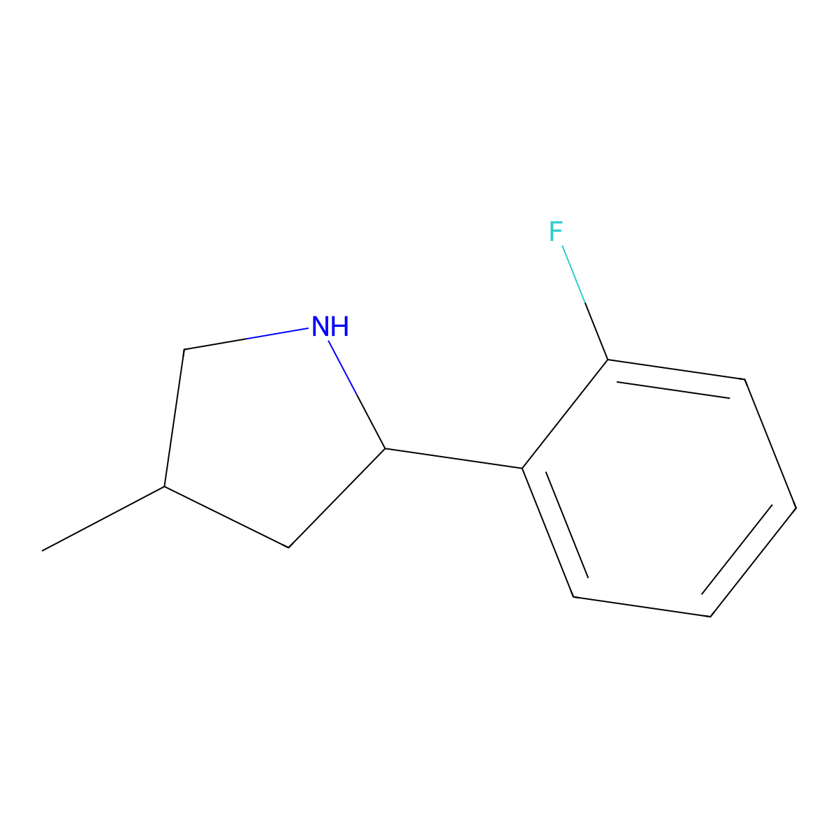 2-(2-Fluorophenyl)-4-methylpyrrolidine molecular structure, CAS 603068-40-2