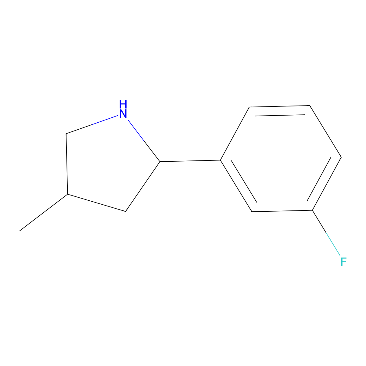 2-(3-Fluorophenyl)-4-methylpyrrolidine molecular structure, CAS 603068-44-6