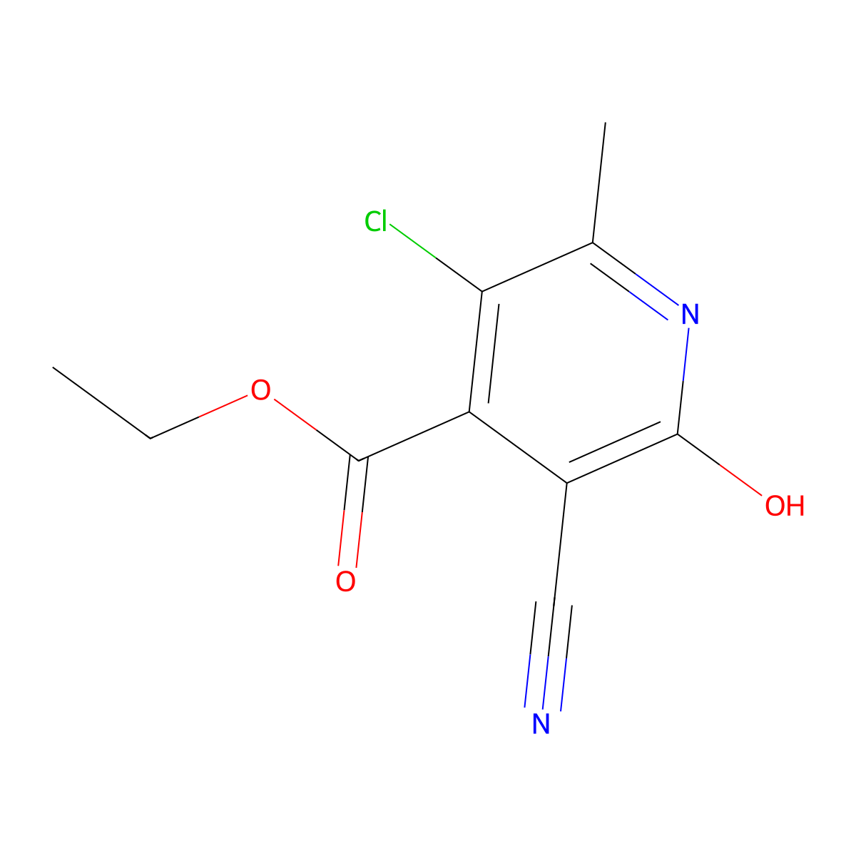 Ethyl 3-chloro-5-cyano-6-hydroxy-2-methylisonicotinate molecular structure, CAS 60307-22-4