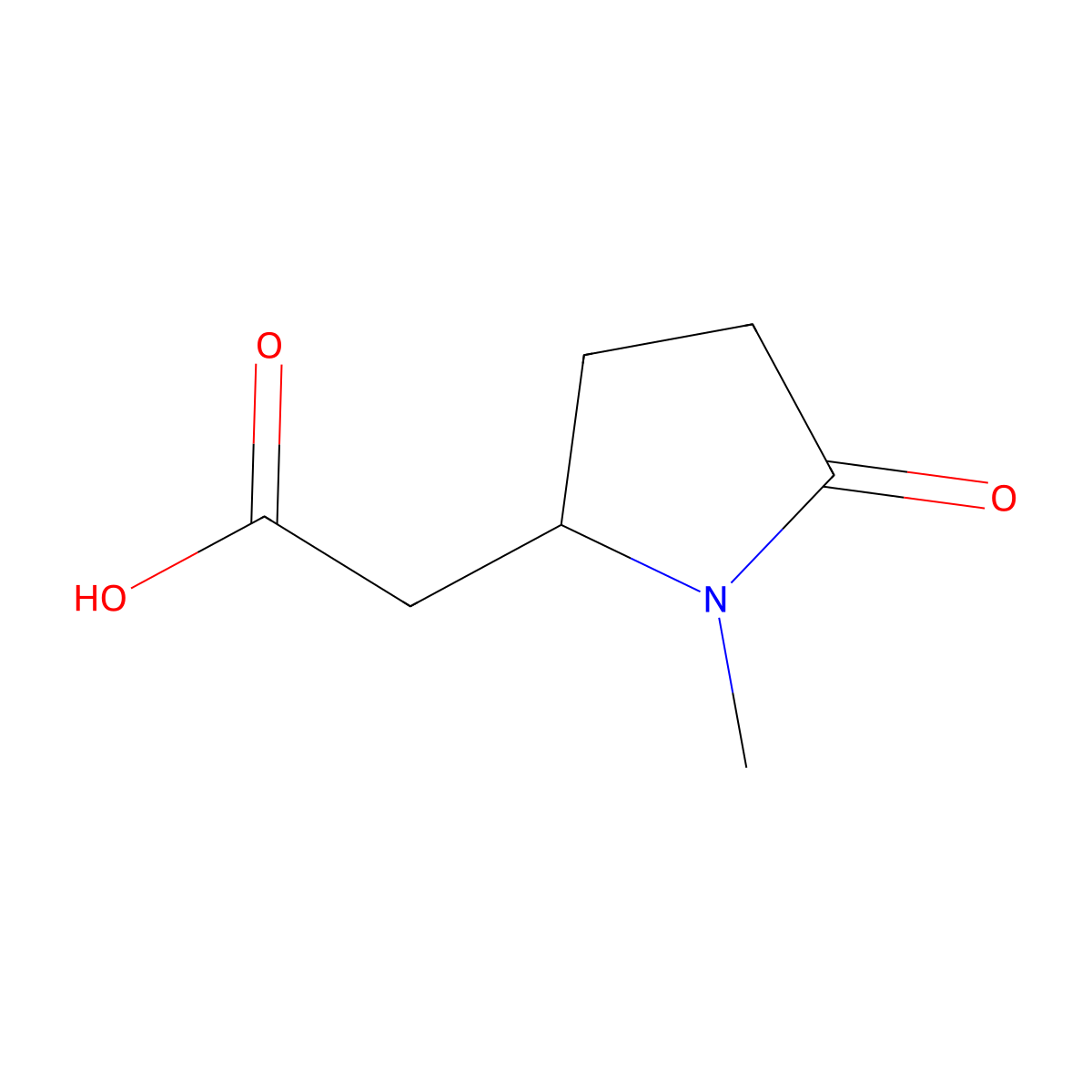 2-(1-Methyl-5-oxopyrrolidin-2-yl)acetic acid molecular structure, CAS 60307-25-7