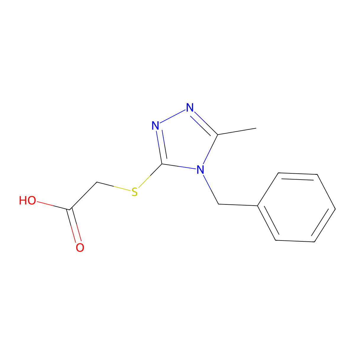 2-[(4-benzyl-5-methyl-4H-1,2,4-triazol-3-yl)sulfanyl]acetic acid molecular structure, CAS 603070-41-3