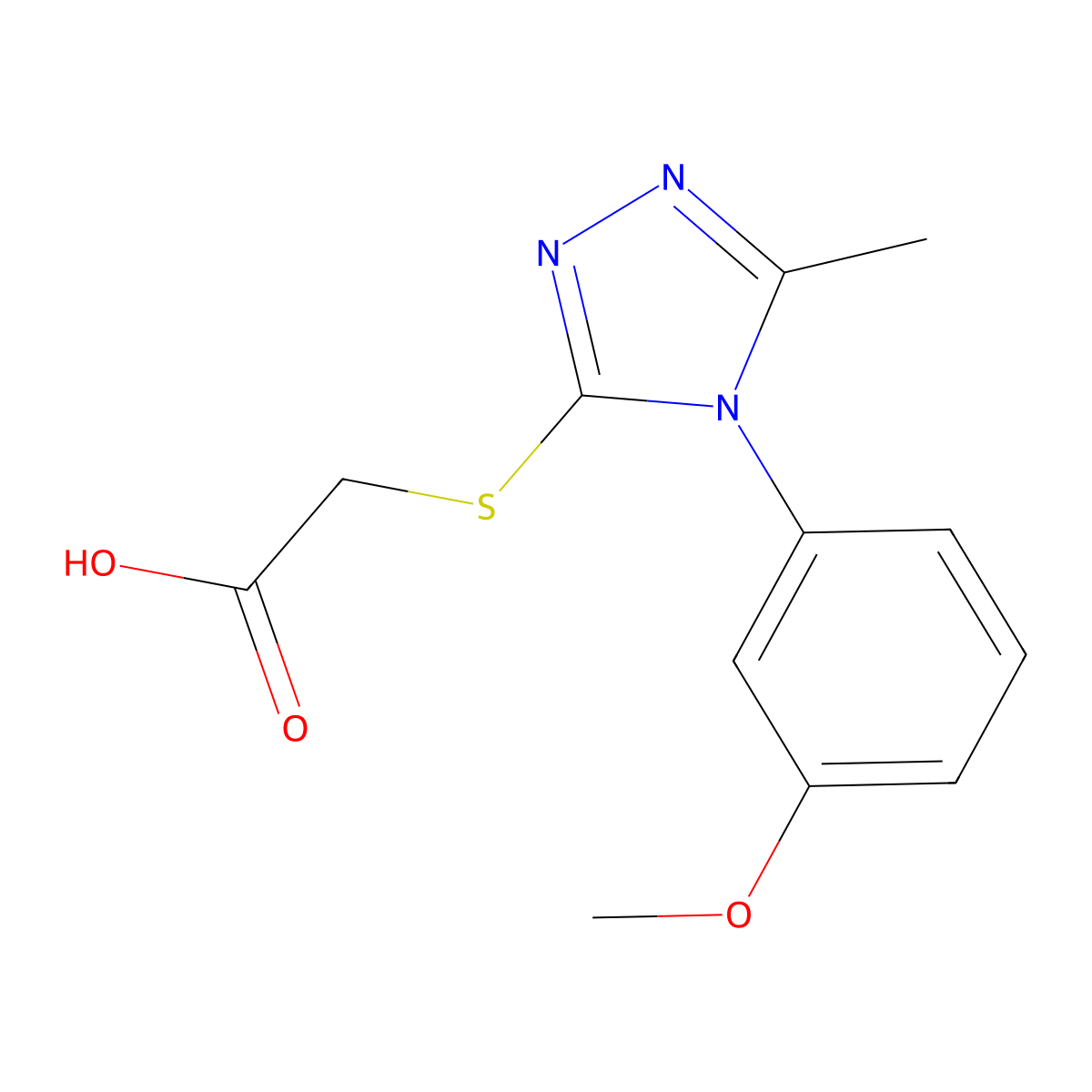 2-{[4-(3-methoxyphenyl)-5-methyl-4H-1,2,4-triazol-3-yl]sulfanyl}acetic acid molecular structure, CAS 603070-42-4