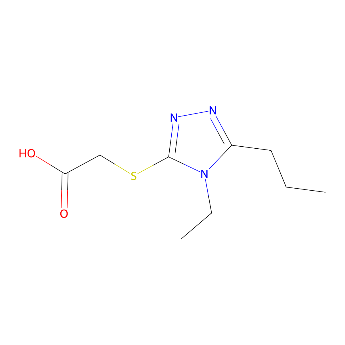 2-[(4-Ethyl-5-propyl-1,2,4-triazol-3-yl)sulfanyl]acetic acid molecular structure, CAS 603071-16-5