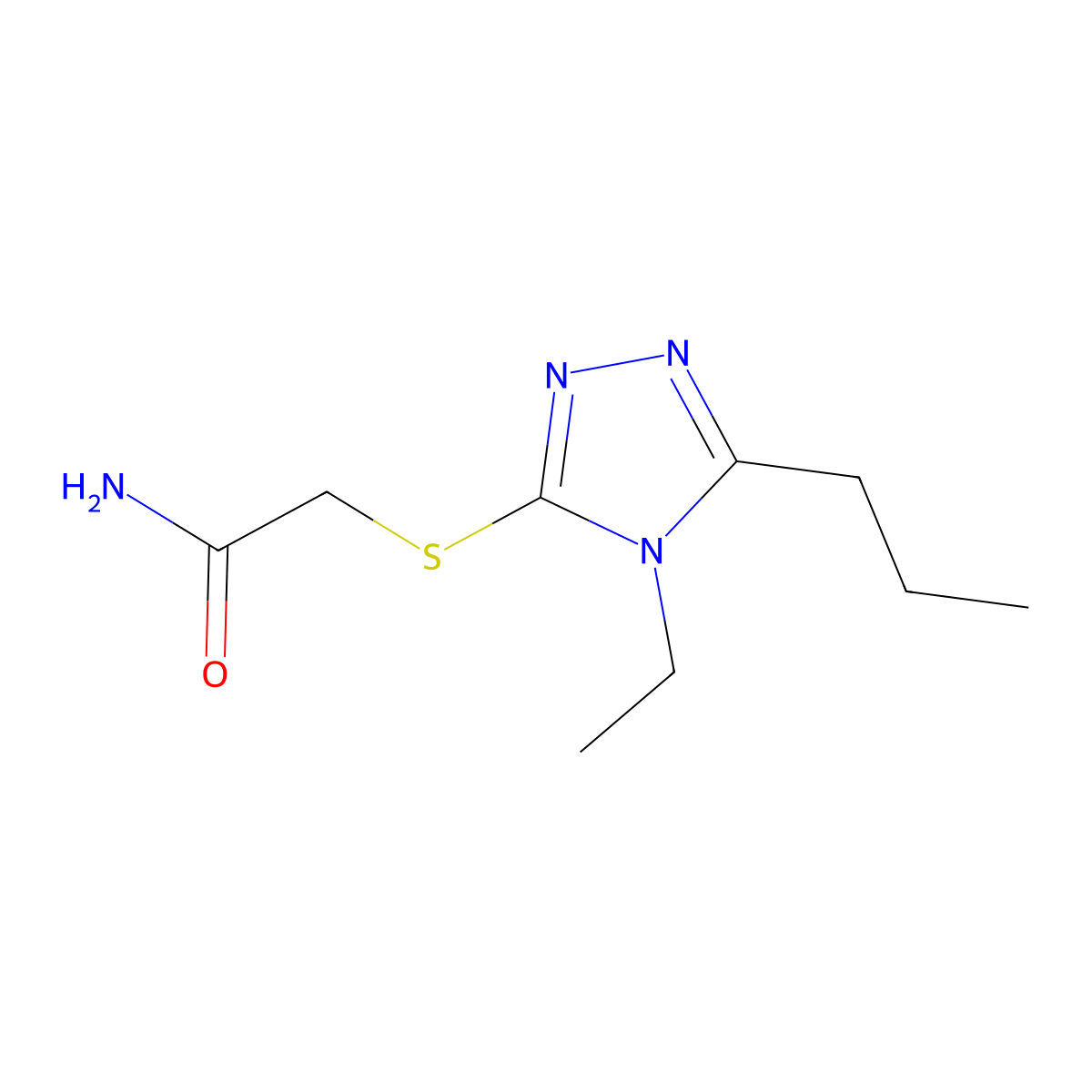 2-[(4-ethyl-5-propyl-4H-1,2,4-triazol-3-yl)sulfanyl]acetamide molecular structure, CAS 603071-20-1
