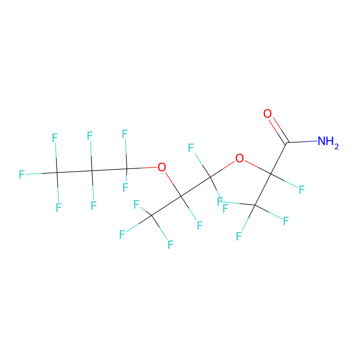2,3,3,3-Tetrafluoro-2-[1,1,2,3,3,3-hexafluoro-2-(1,1,2,2,3,3,3-heptafluoropropoxy)propoxy]propanamide molecular structure, CAS 60308-67-0