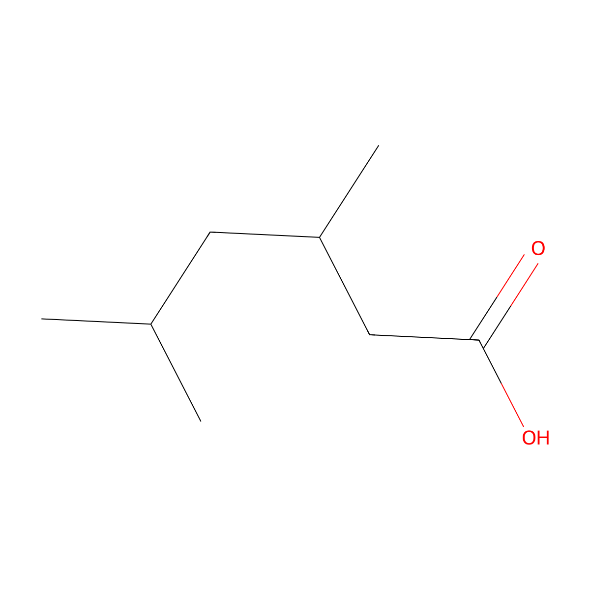 3,5-Dimethylhexanoic acid molecular structure, CAS 60308-87-4