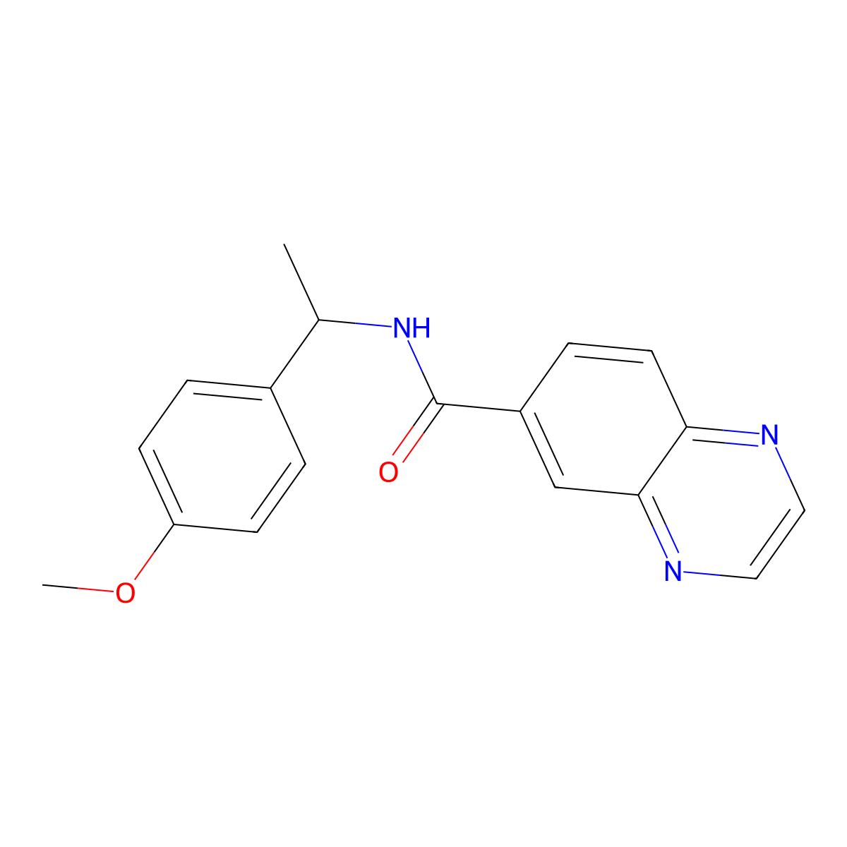 N-[1-(4-Methoxyphenyl)ethyl]-6-quinoxalinecarboxamide molecular structure, CAS 603093-60-3