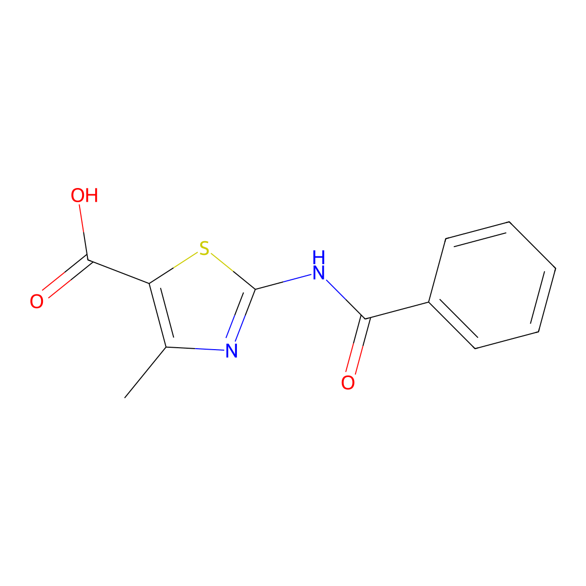 2-Benzoylamino-4-methyl-thiazole-5-carboxylic acid molecular structure, CAS 603095-60-9