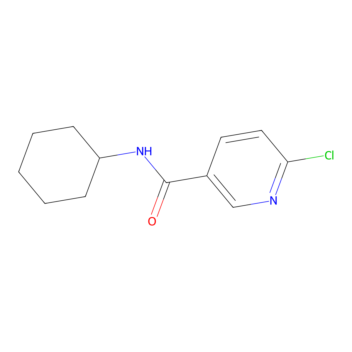6-chloro-N-cyclohexylpyridine-3-carboxamide molecular structure, CAS 603095-68-7