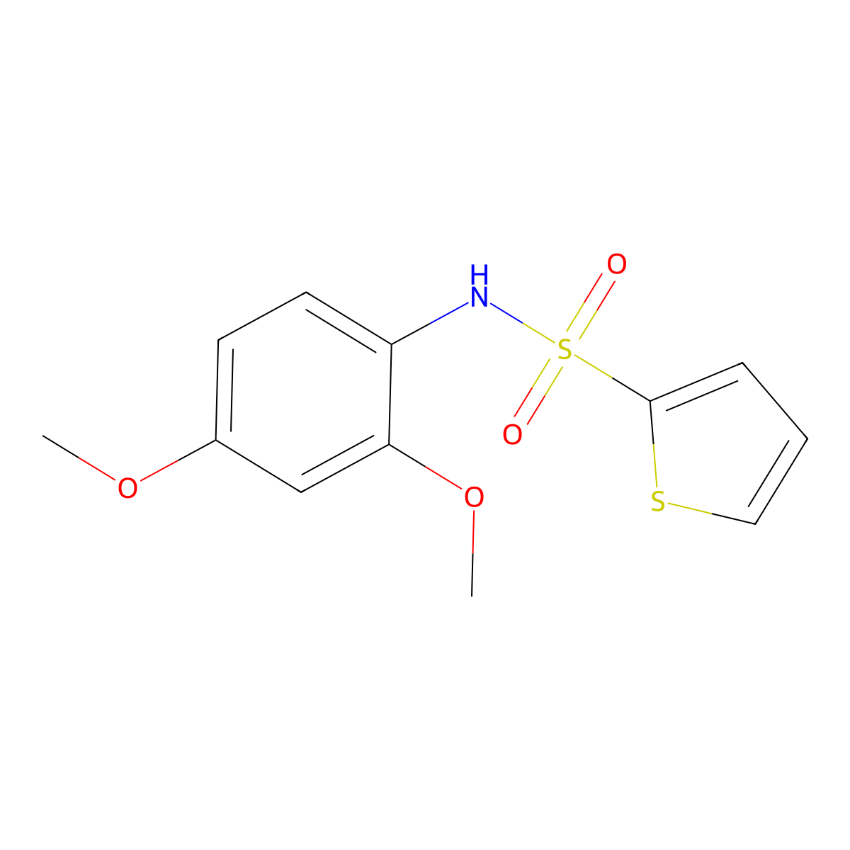 N-(2,4-dimethoxyphenyl)thiophene-2-sulfonamide molecular structure, CAS 6031-89-6