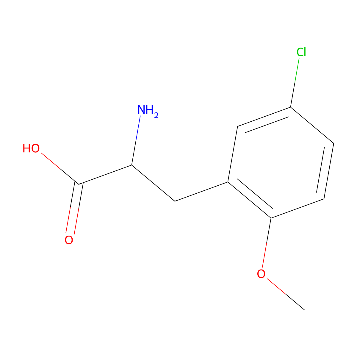 2-Amino-3-(5-chloro-2-methoxyphenyl)propanoic acid molecular structure, CAS 603105-71-1