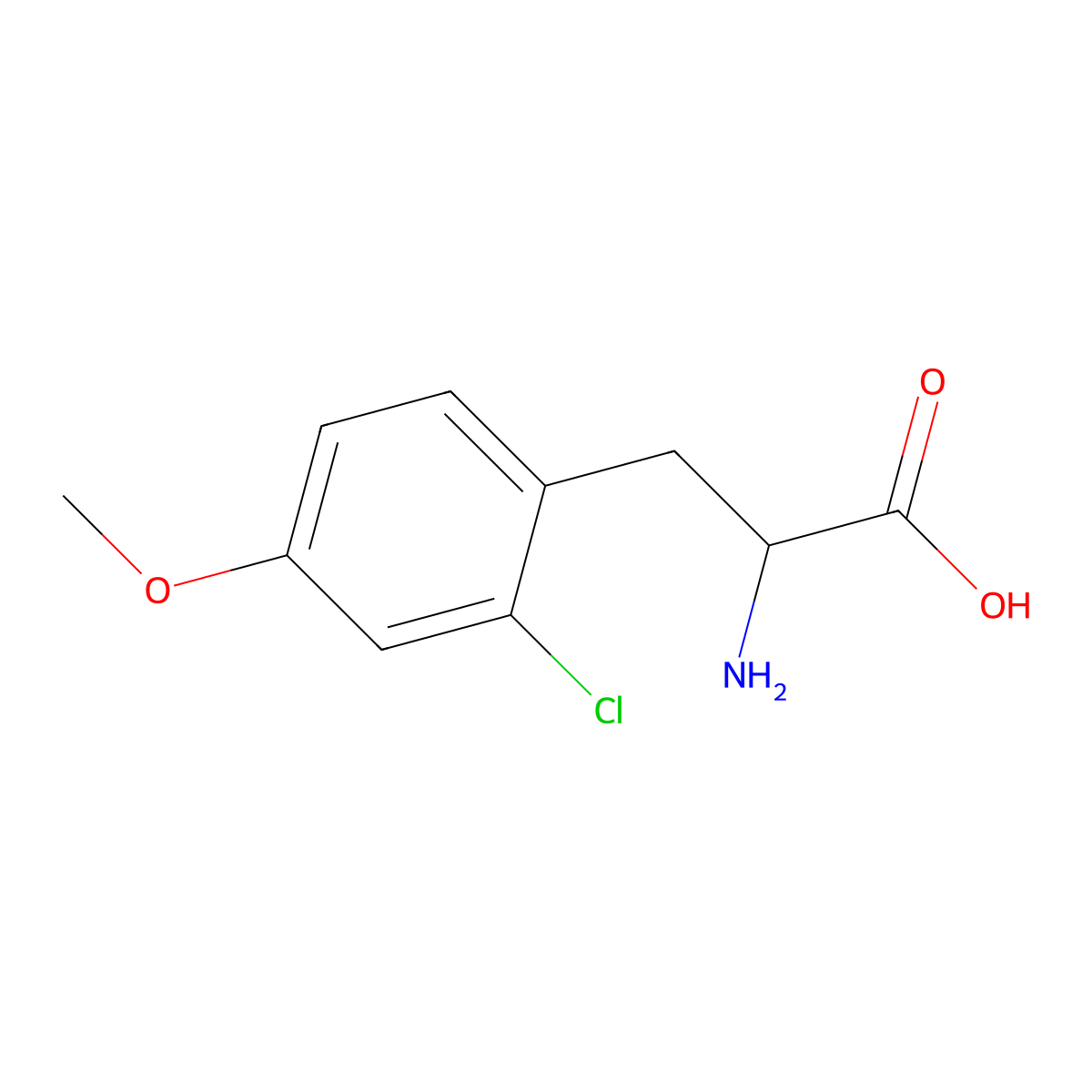 2-Amino-3-(2-chloro-4-methoxyphenyl)propanoic acid molecular structure, CAS 603106-27-0