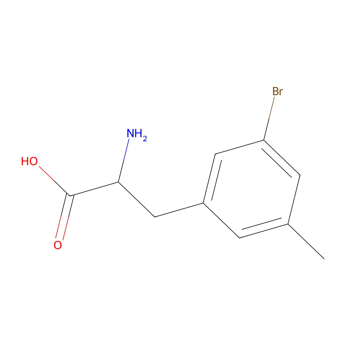 2-Amino-3-(3-bromo-5-methylphenyl)propanoic acid molecular structure, CAS 603106-29-2