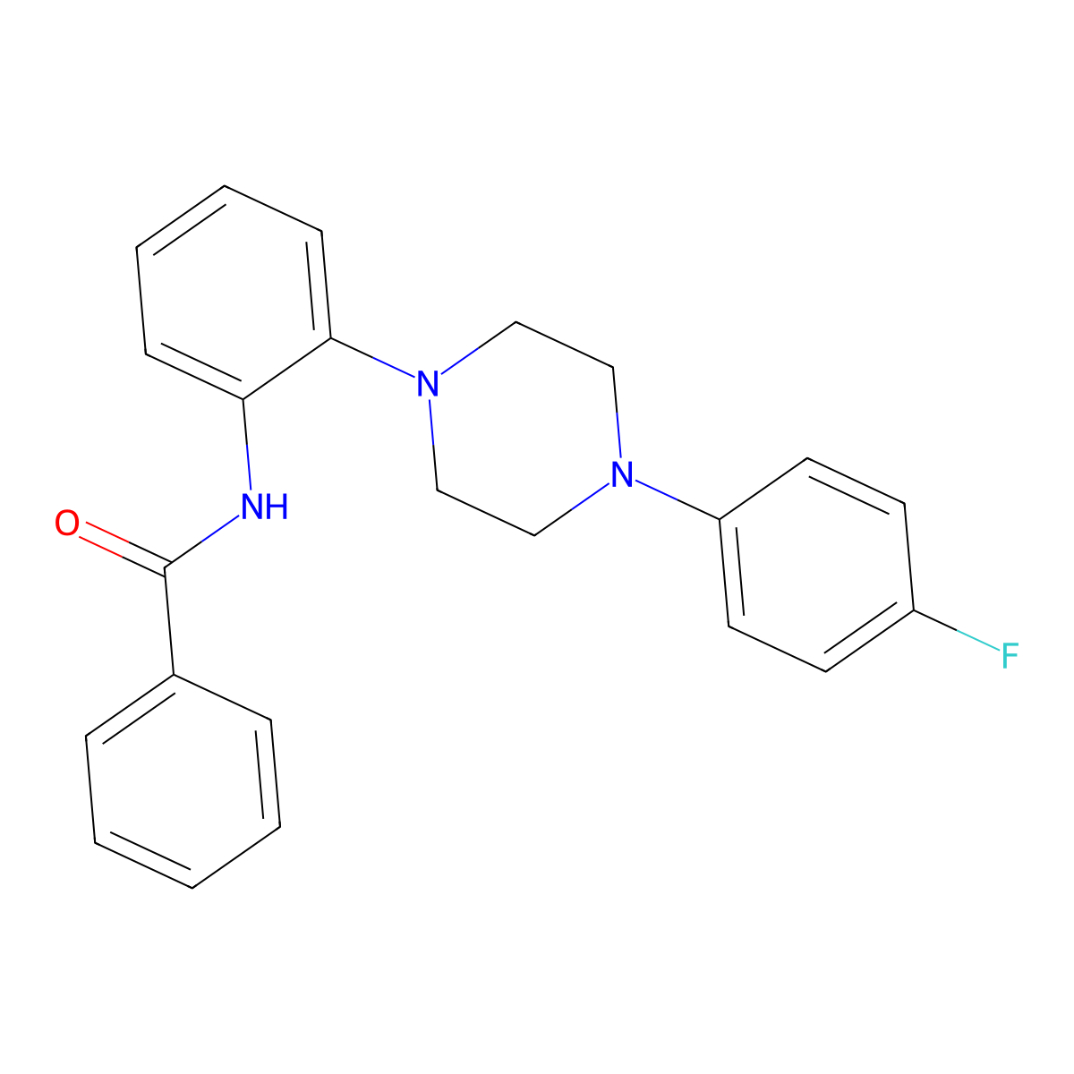 N-{2-[4-(4-Fluoro-phenyl)-piperazin-1-yl]-phenyl}-benzamide molecular structure, CAS 603117-43-7