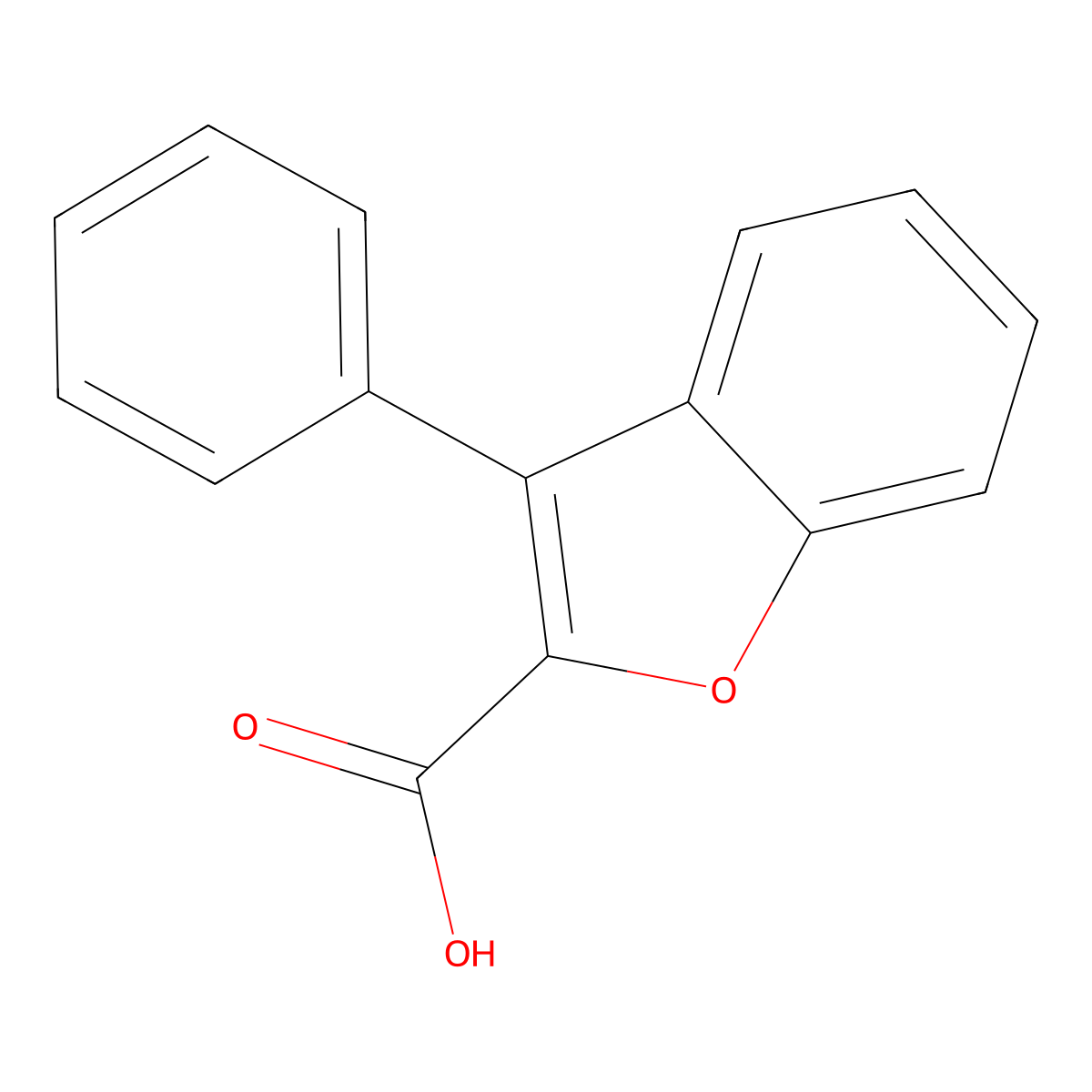 3-Phenyl-1-benzofuran-2-carboxylic acid molecular structure, CAS 60312-24-5