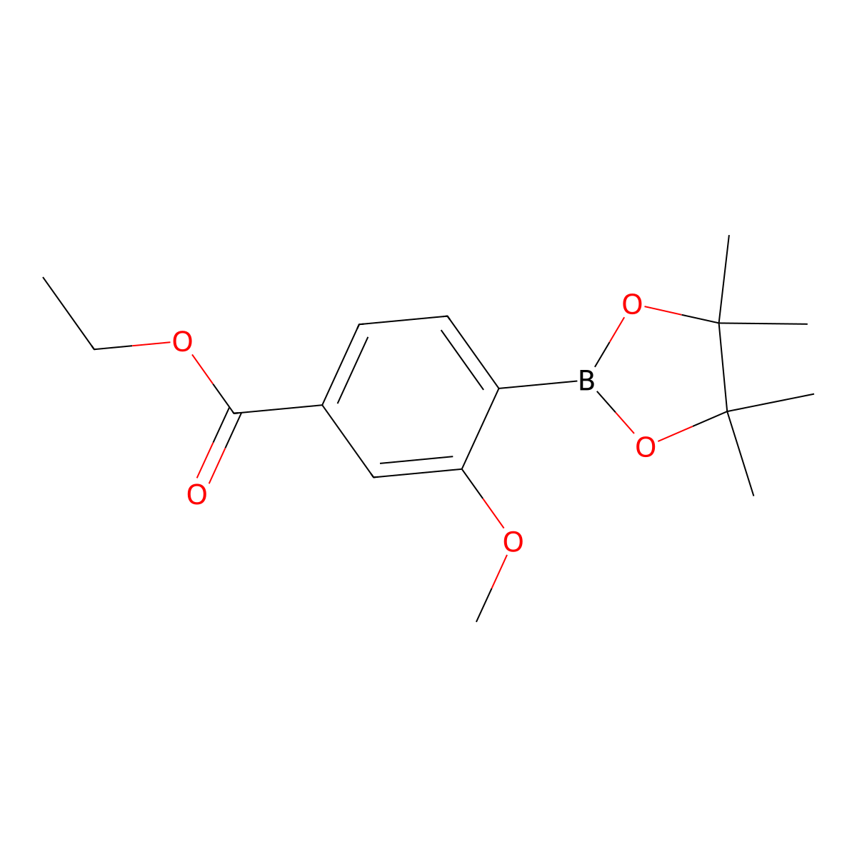 Ethyl 3-methoxy-4-(4,4,5,5-tetramethyl-1,3,2-dioxaborolan-2-yl)benzoate molecular structure, CAS 603122-77-6