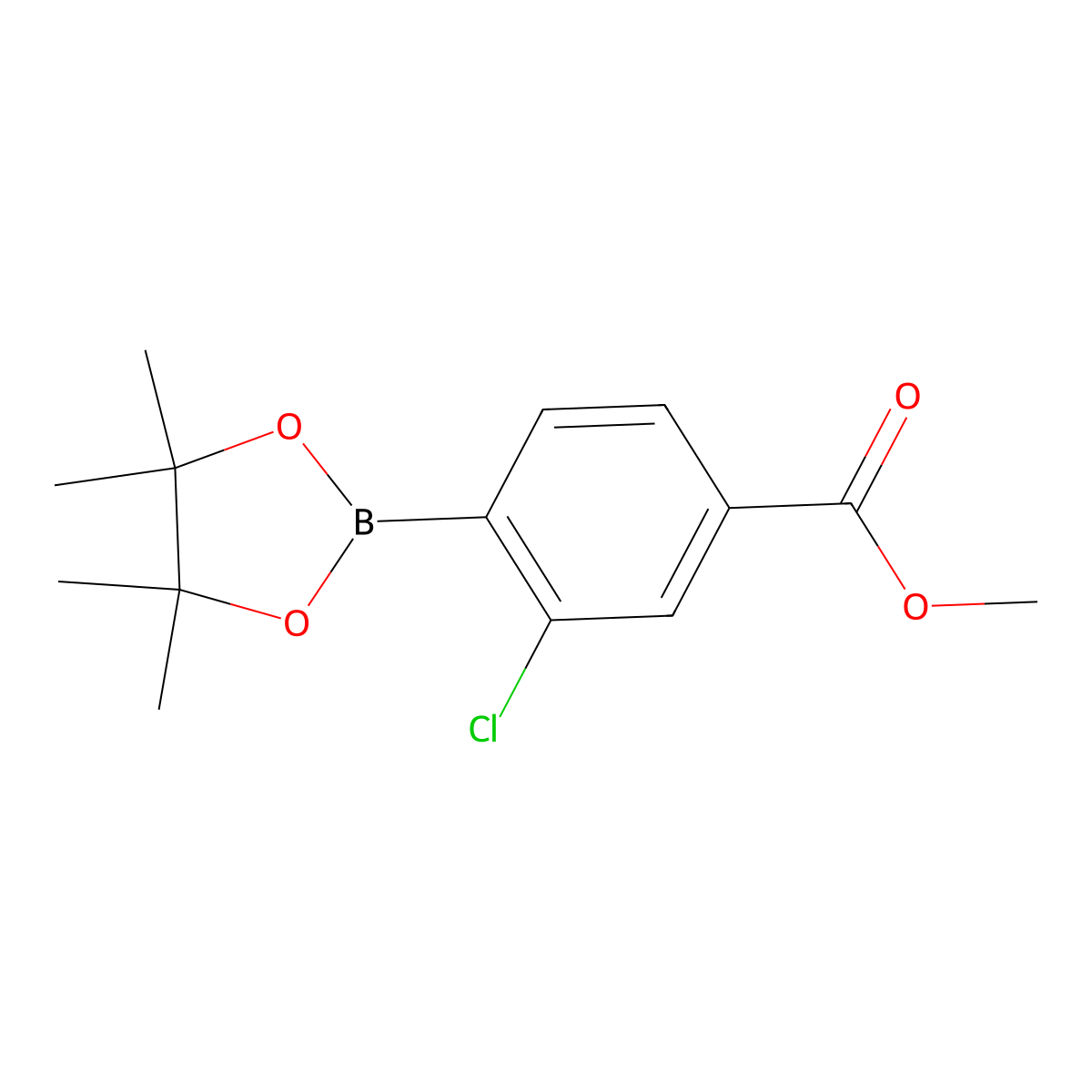 Methyl 3-chloro-4-(4,4,5,5-tetramethyl-1,3,2-dioxaborolan-2-YL)benzoate molecular structure, CAS 603122-78-7
