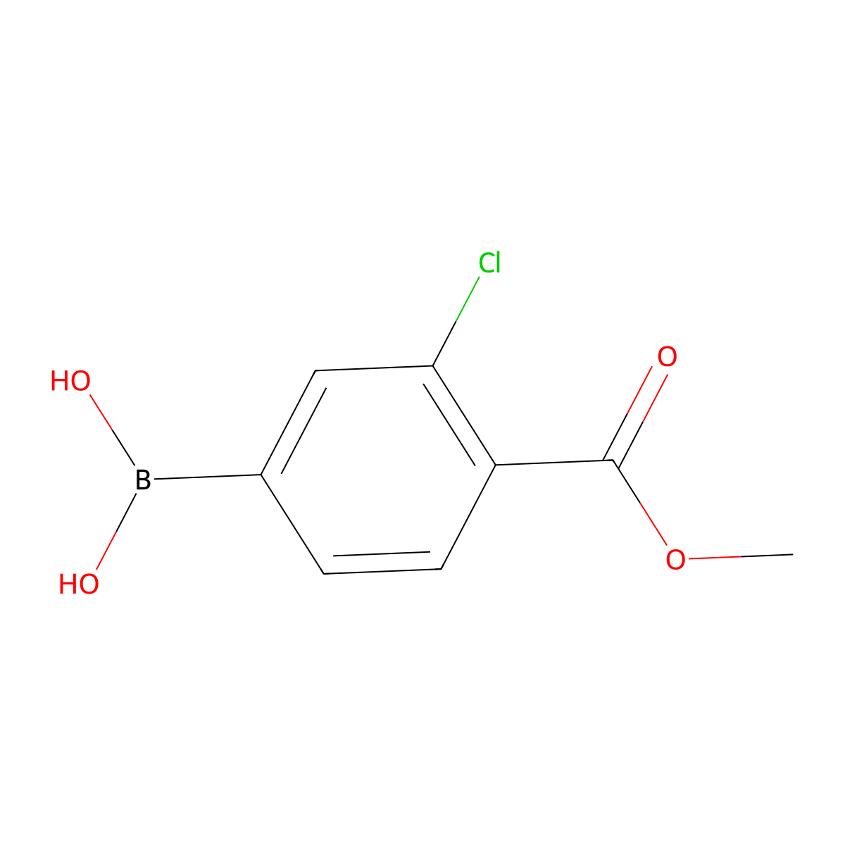 3-Chloro-4-(methoxycarbonyl)benzeneboronic acid molecular structure, CAS 603122-82-3