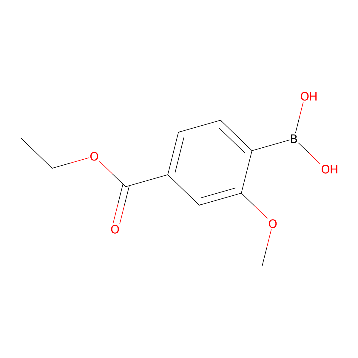 4-Ethoxycarbonyl-2-methoxyphenylboronic acid molecular structure, CAS 603122-86-7