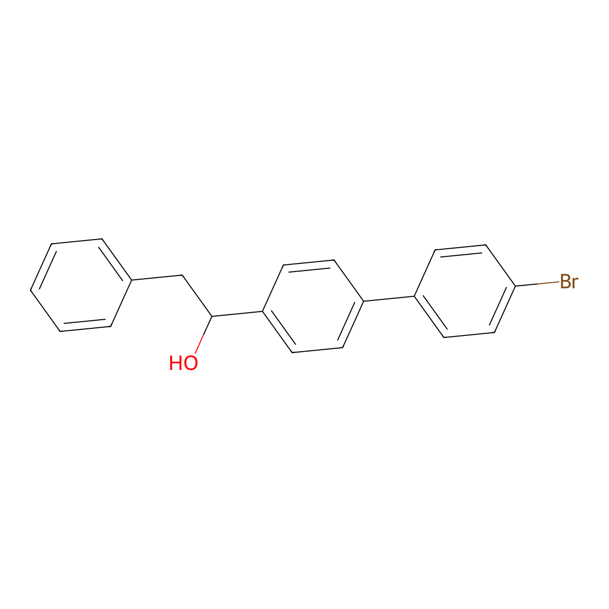 4'-Bromo-alpha-(phenylmethyl)[1,1'-biphenyl]-4-methanol molecular structure, CAS 60313-17-9