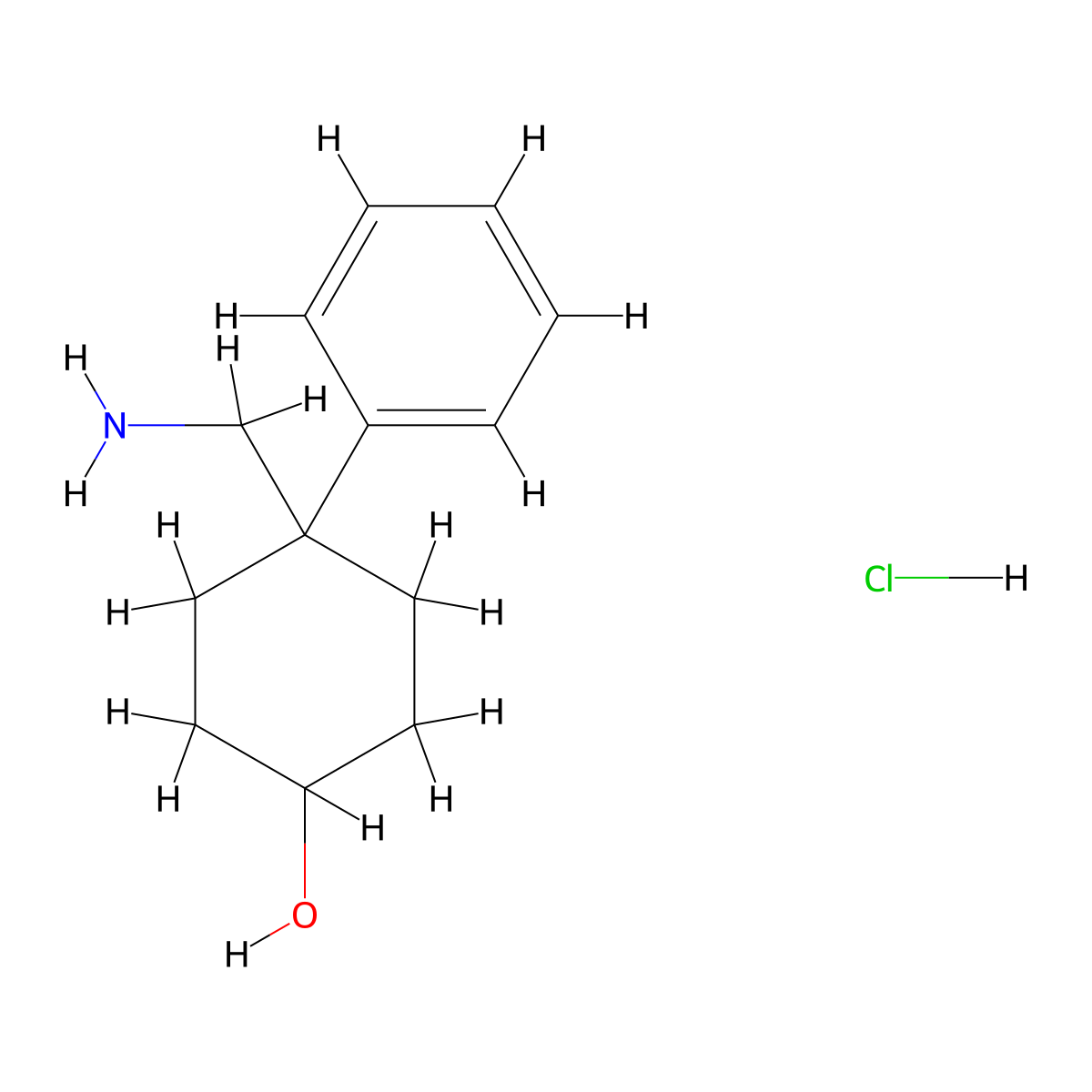 (1r,4r)-4-(Aminomethyl)-4-phenylcyclohexan-1-ol hydrochloride molecular structure, CAS 603138-40-5