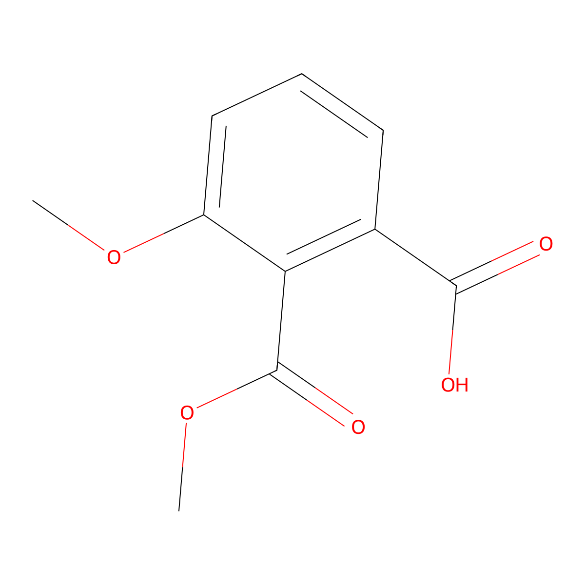 3-Methoxy-2-(methoxycarbonyl)benzoic acid molecular structure, CAS 60314-08-1