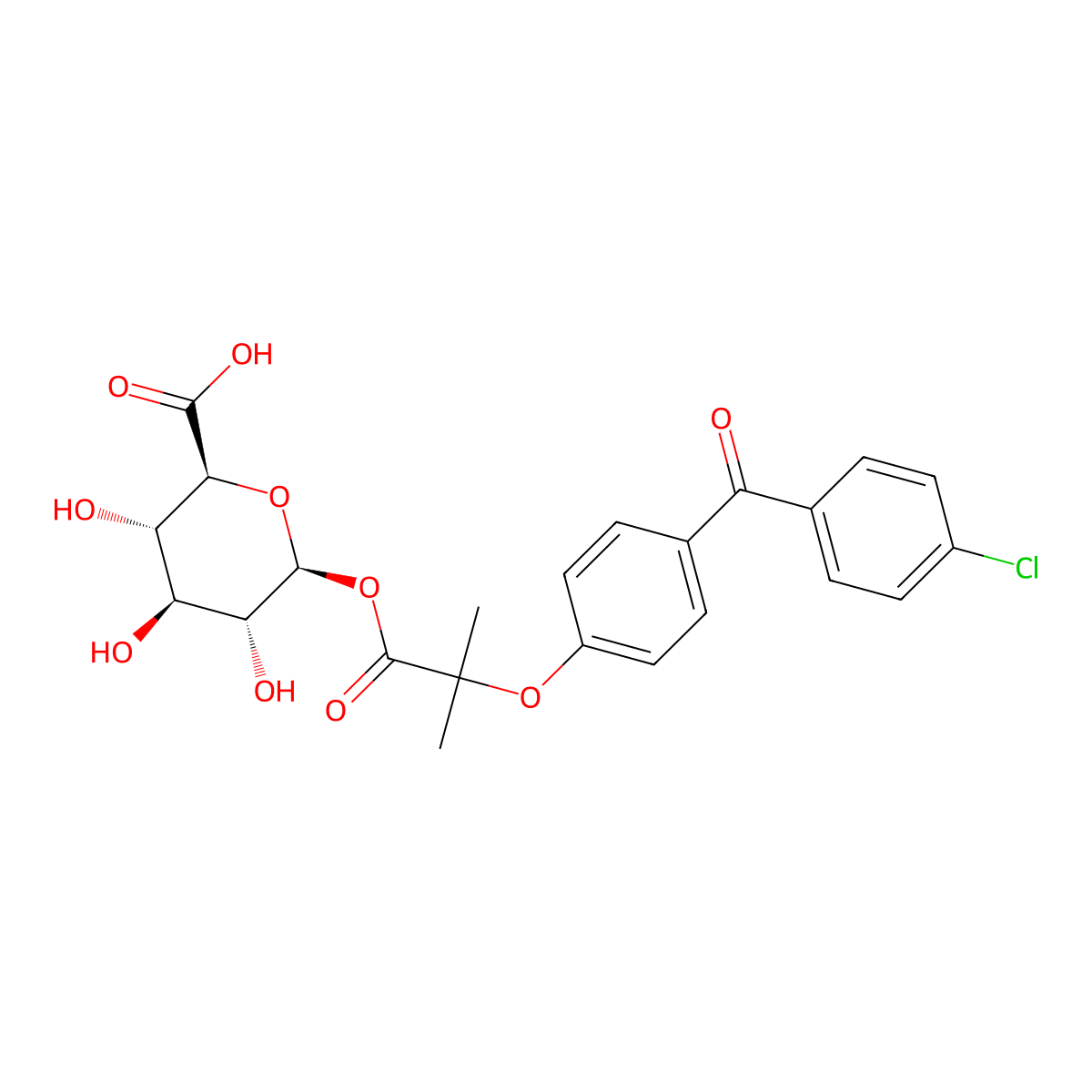 Fenofibryl glucuronide molecular structure, CAS 60318-63-0