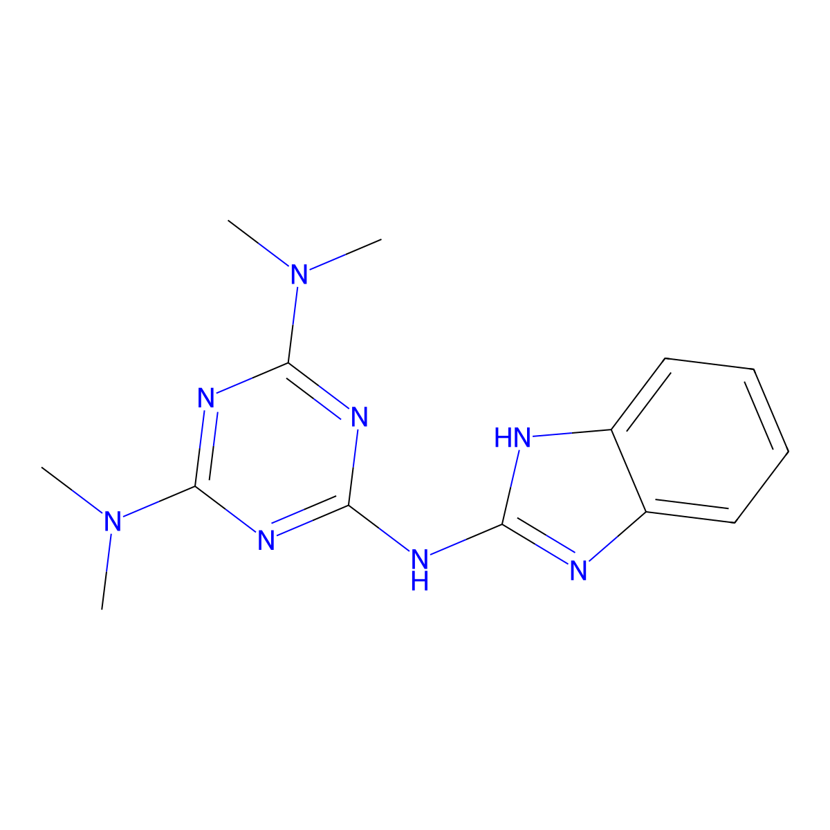 N~6~-(1H-Benzimidazol-2-yl)-N~2~,N~2~,N~4~,N~4~-tetramethyl-1,3,5-triazine-2,4,6-triamine molecular structure, CAS 6032-70-8