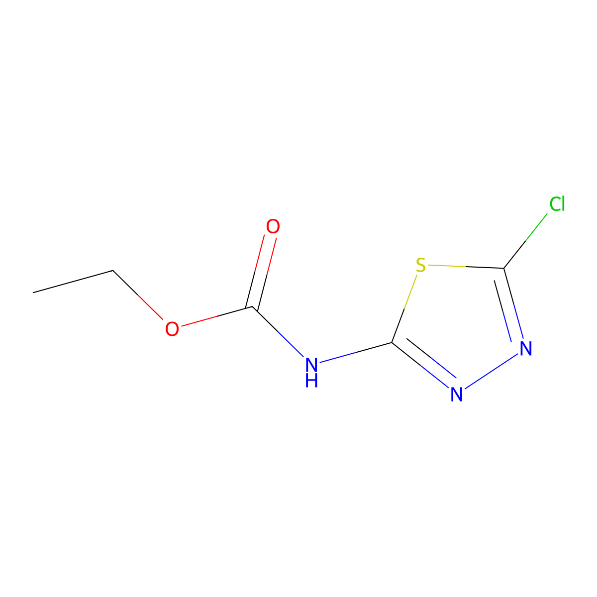 Ethyl (5-chloro-1,3,4-thiadiazol-2-yl)carbamate molecular structure, CAS 60320-58-3