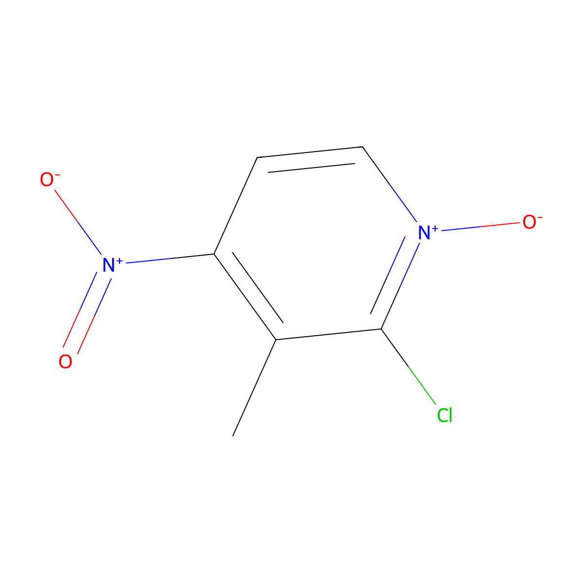 2-Chloro-3-methyl-4-nitropyridine 1-oxide molecular structure, CAS 60323-95-7