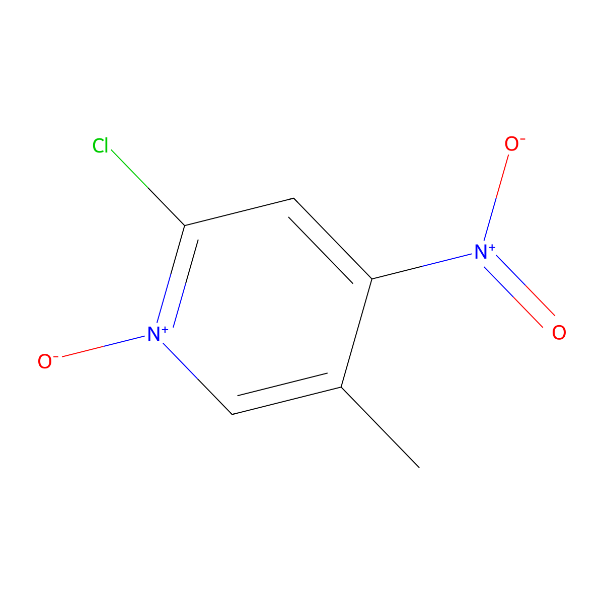 2-Chloro-5-methyl-4-nitropyridine N-oxide molecular structure, CAS 60323-96-8
