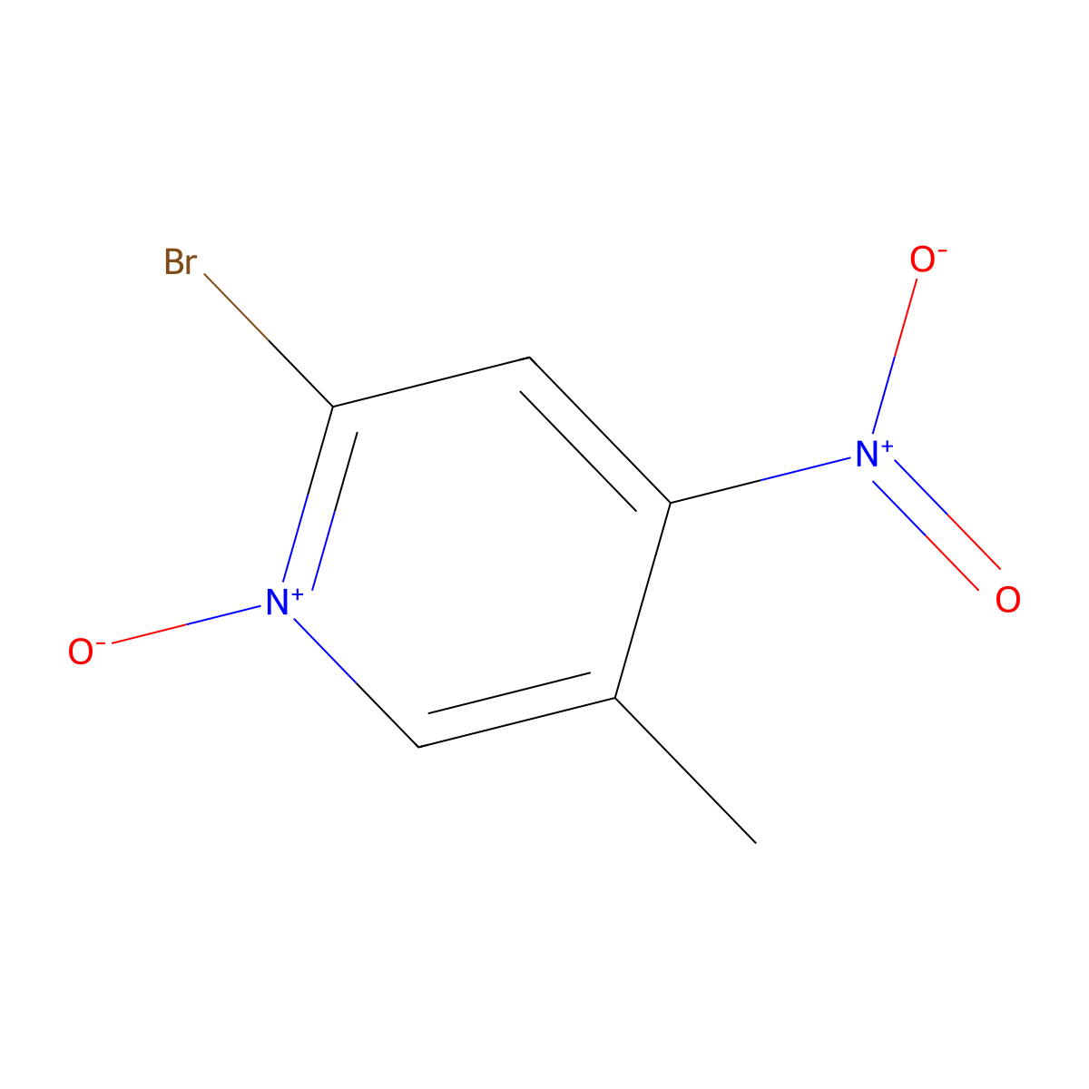 2-Bromo-5-methyl-4-nitropyridin-1-ium-1-olate molecular structure, CAS 60323-98-0