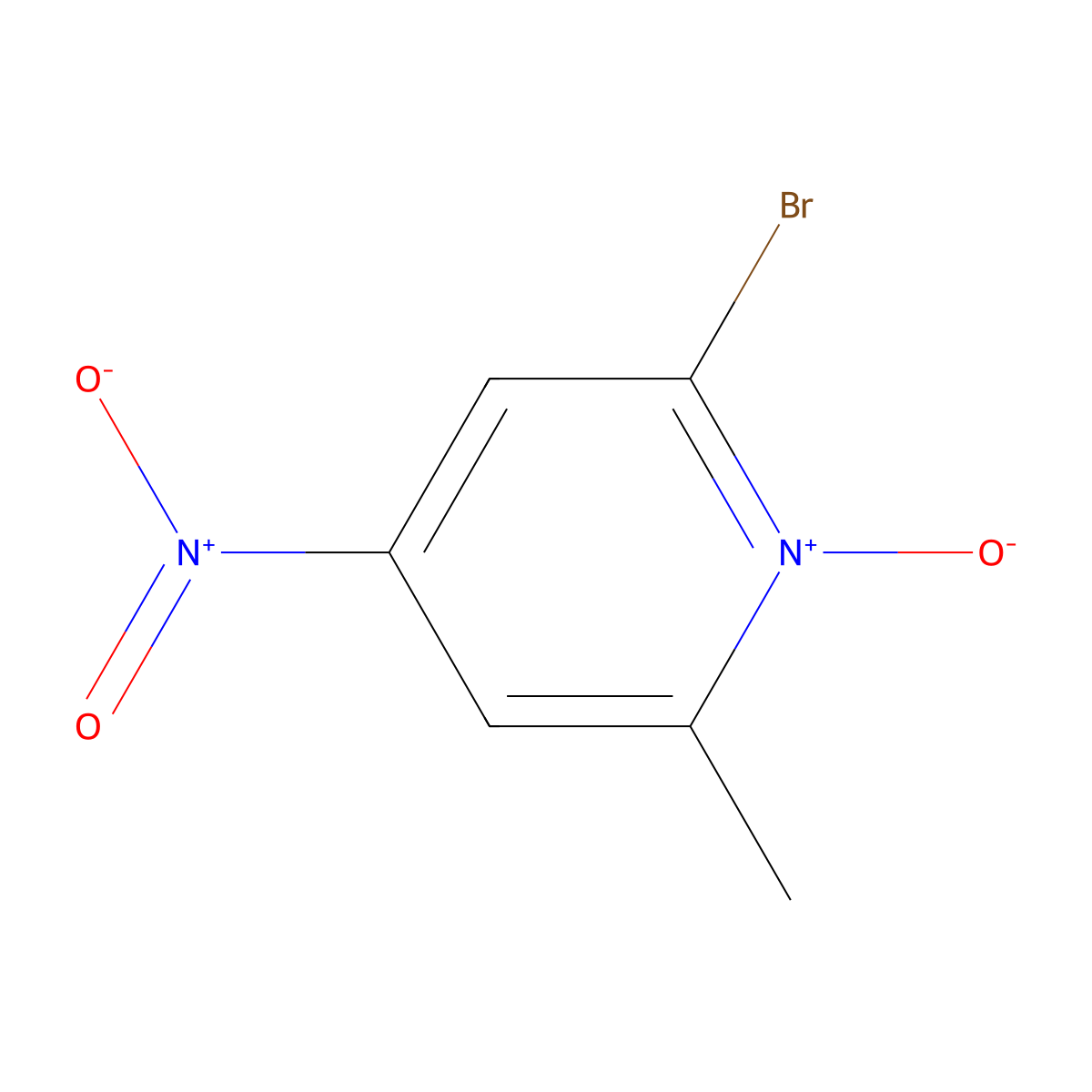 2-Bromo-6-methyl-4-nitro-1-oxo-1lambda~5~-pyridine molecular structure, CAS 60323-99-1