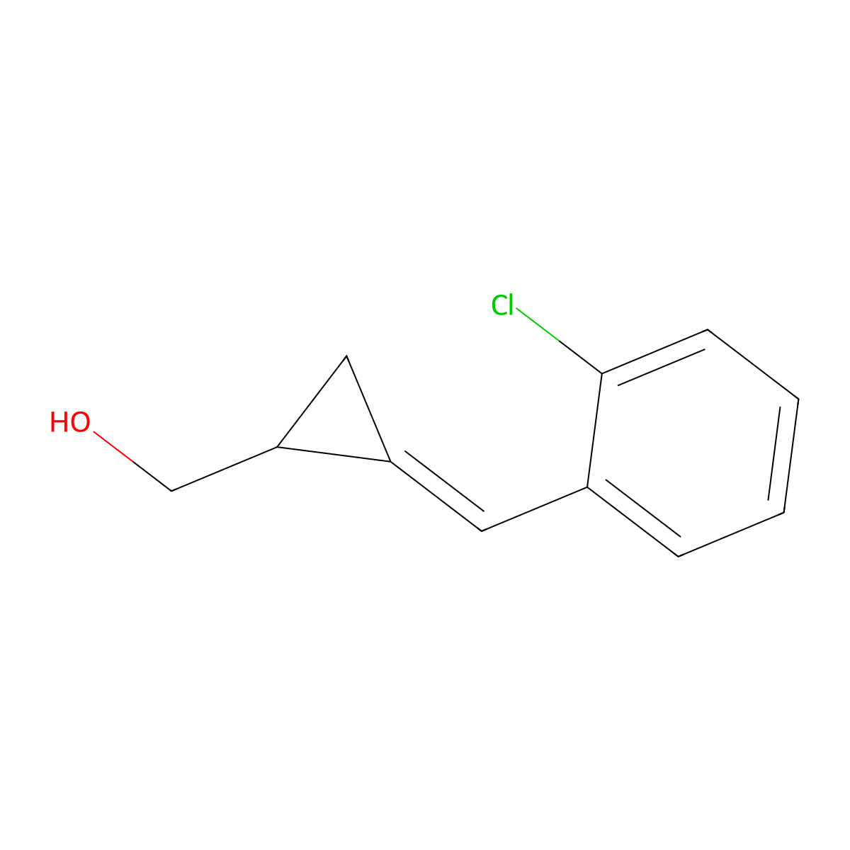 {2-[(2-Chlorophenyl)methylidene]cyclopropyl}methanol molecular structure, CAS 60329-13-7