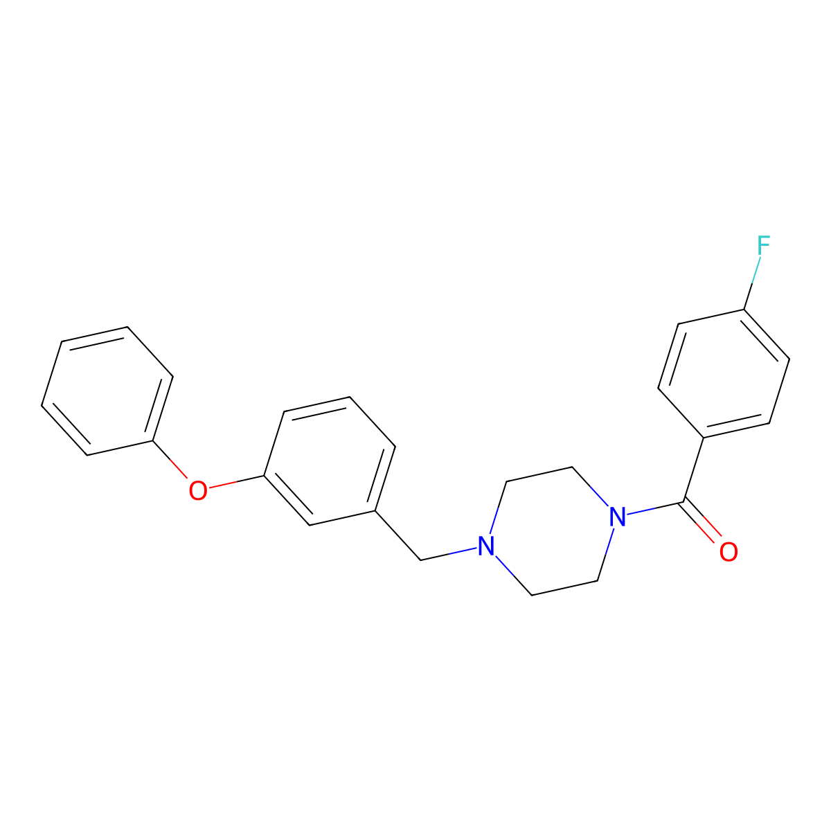 (4-Fluorophenyl)-[4-[(3-phenoxyphenyl)methyl]piperazin-1-yl]methanone molecular structure, CAS 6033-08-5